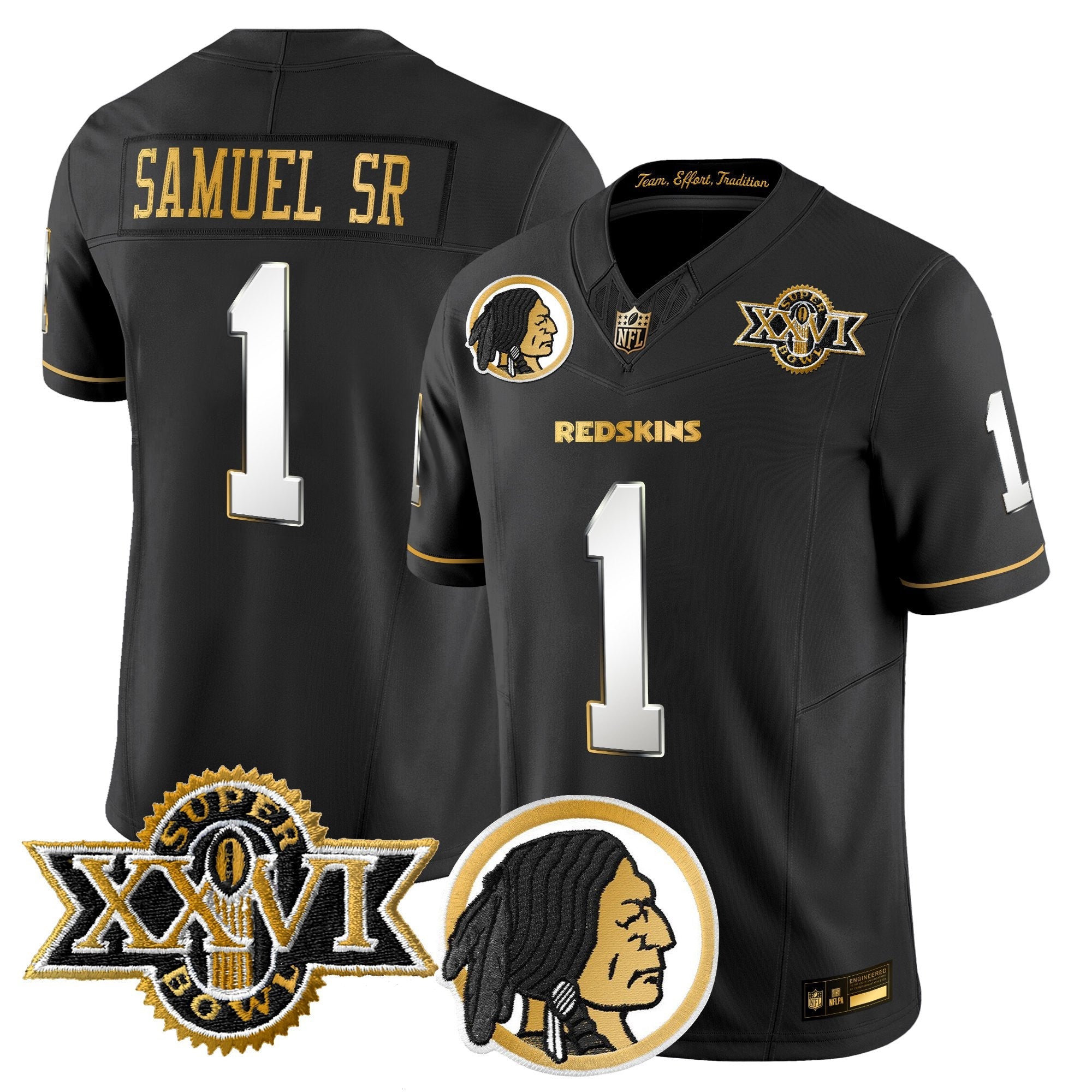 Men's Washington Redskins Throwback 1992 Super Bowl XXVI Patch Gold Vapor Limited Jersey - All Stitched
