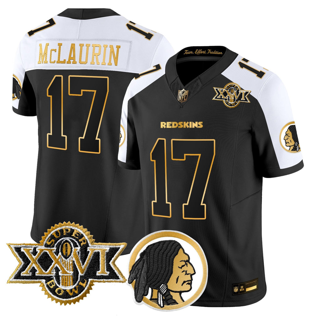 Men's Washington Redskins Throwback 1992 Super Bowl XXVI Patch Gold Vapor Limited Jersey - All Stitched