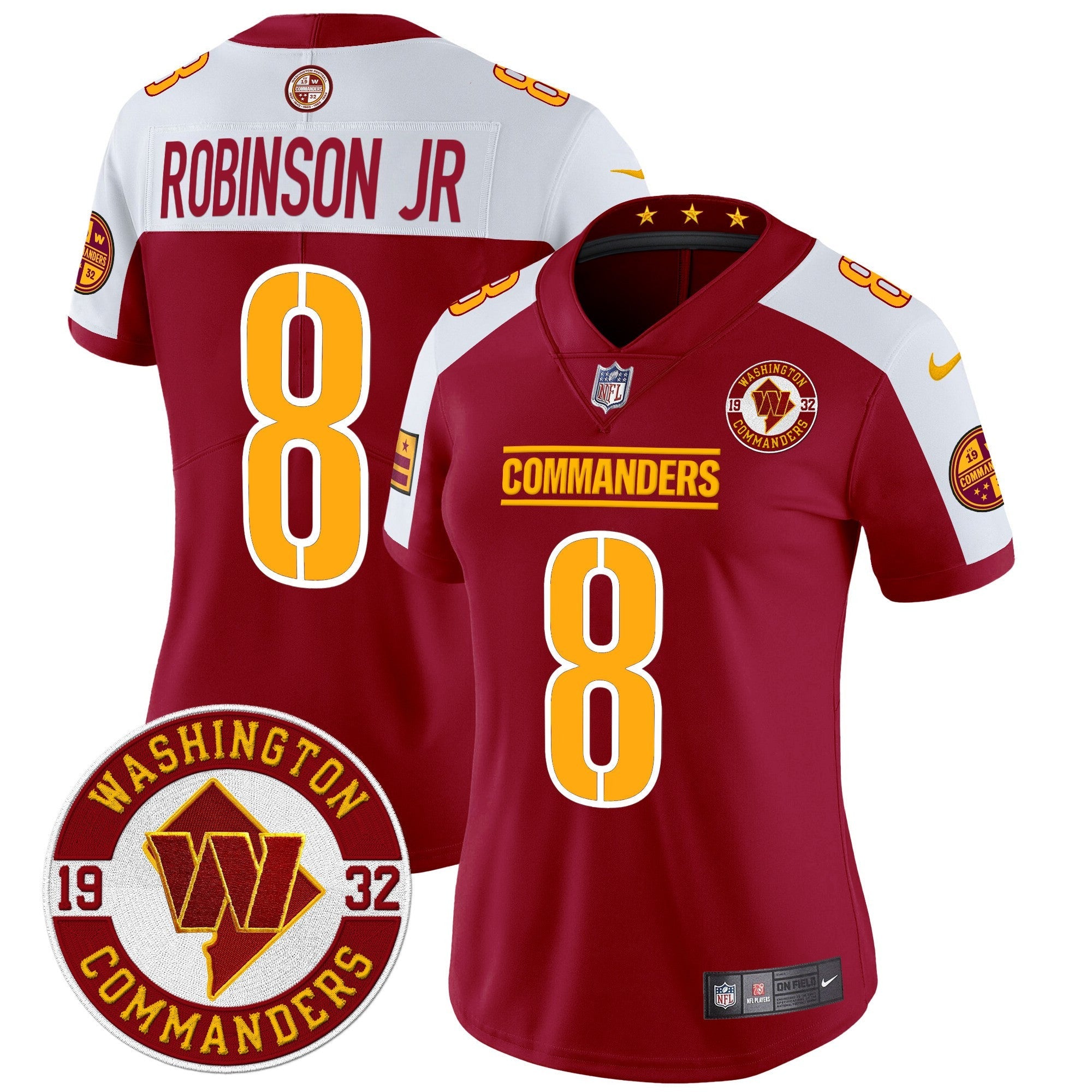 Women's Washington Commanders 2024 Vapor Limited Jersey - Est. 1932 Patch - All Stitched
