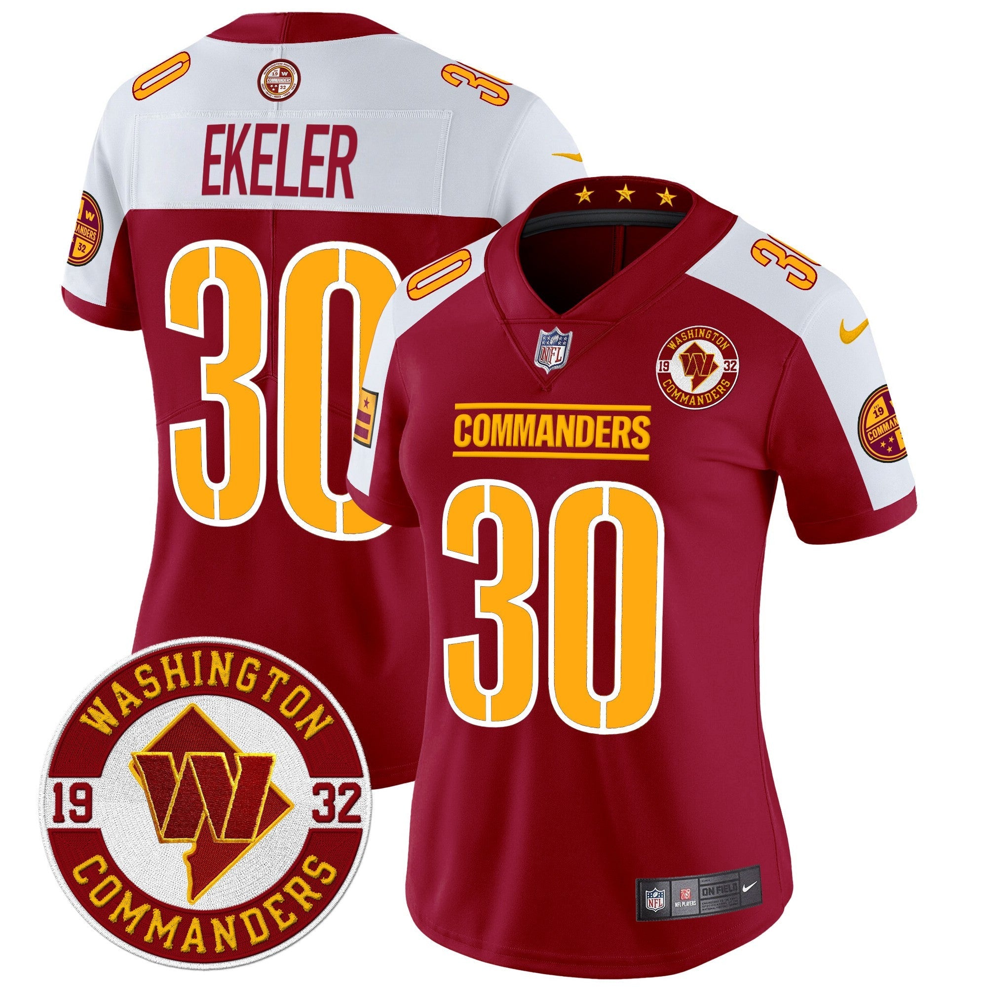 Women's Washington Commanders 2024 Vapor Limited Jersey - Est. 1932 Patch - All Stitched