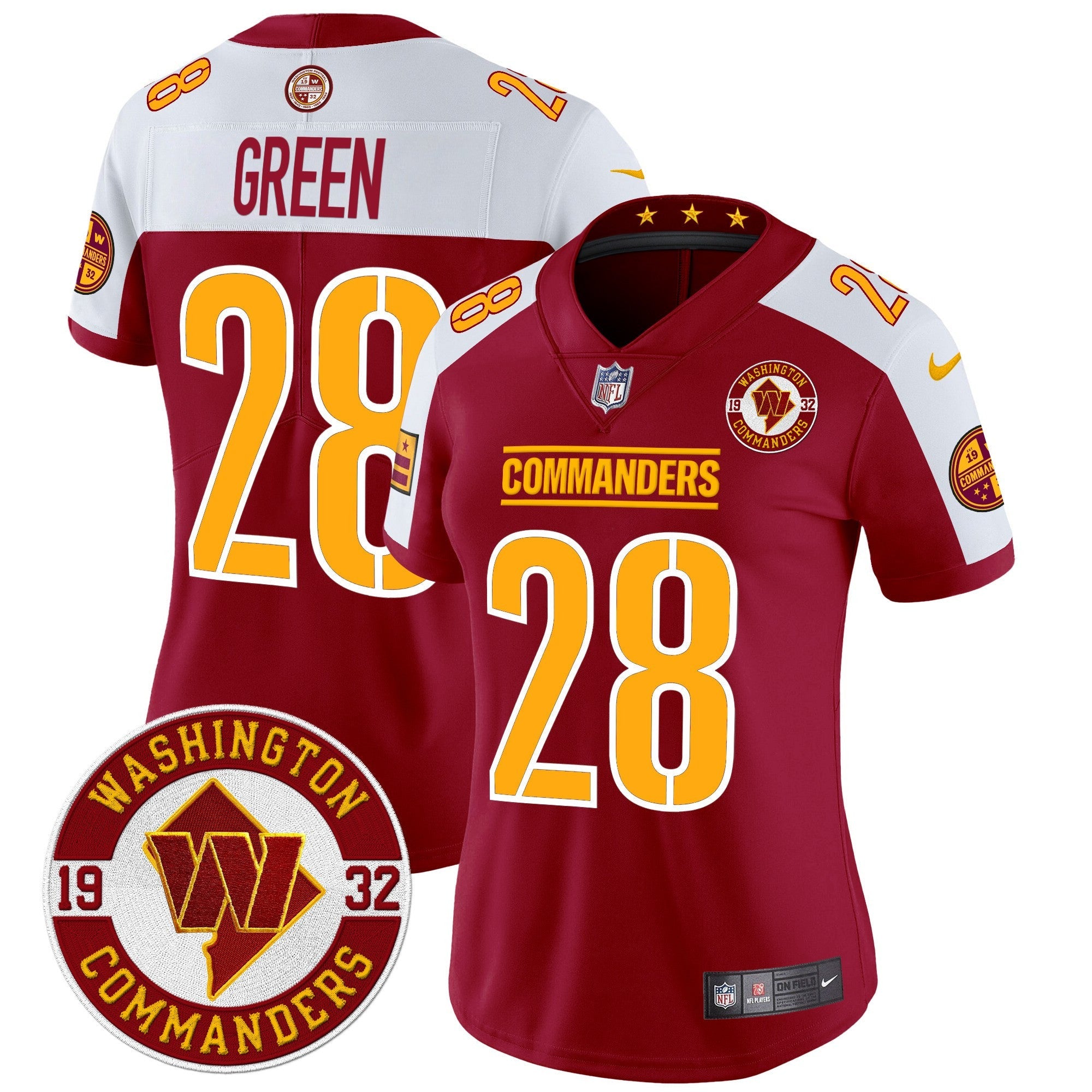 Women's Washington Commanders 2024 Vapor Limited Jersey - Est. 1932 Patch - All Stitched