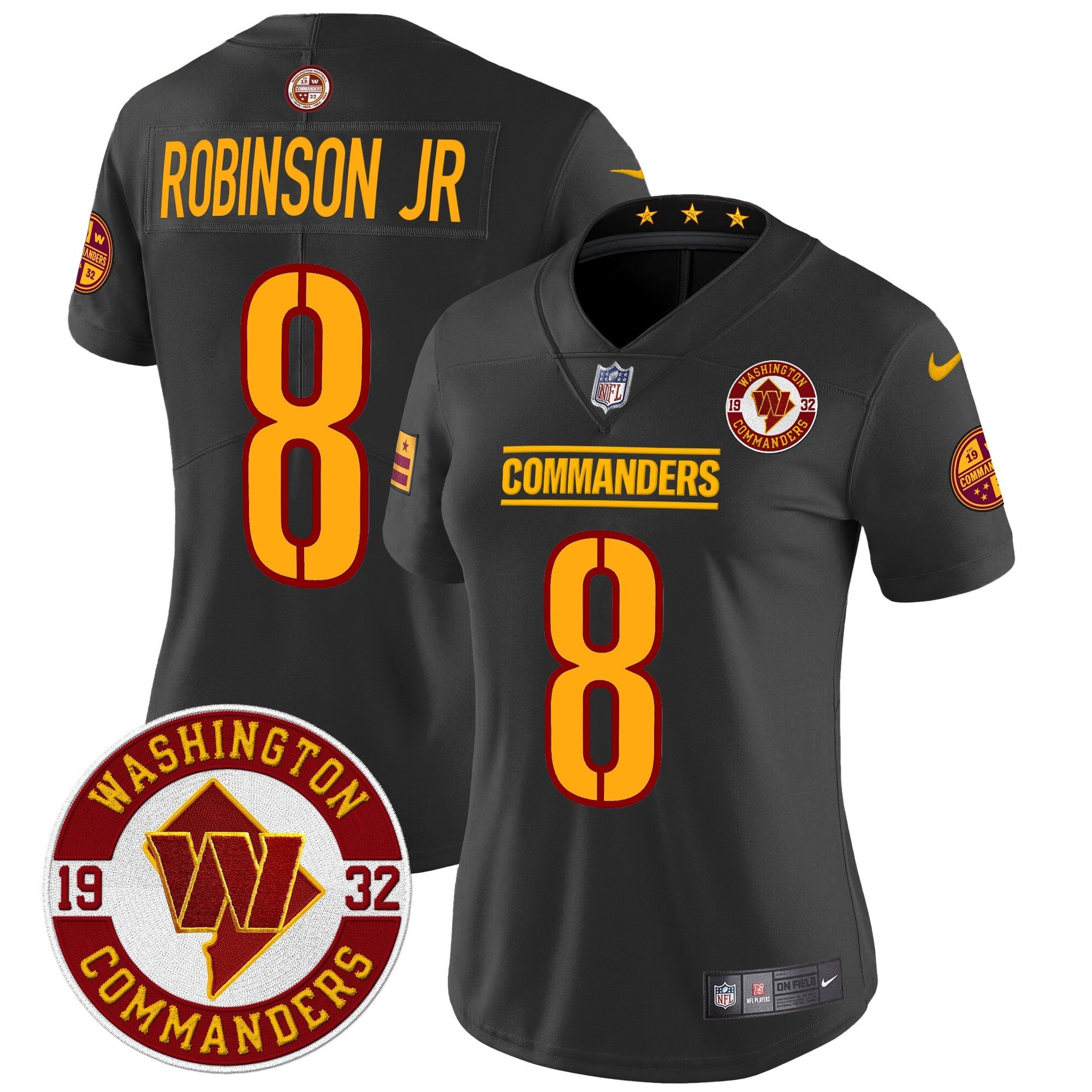 Women's Washington Commanders 2024 Vapor Limited Jersey - Est. 1932 Patch - All Stitched