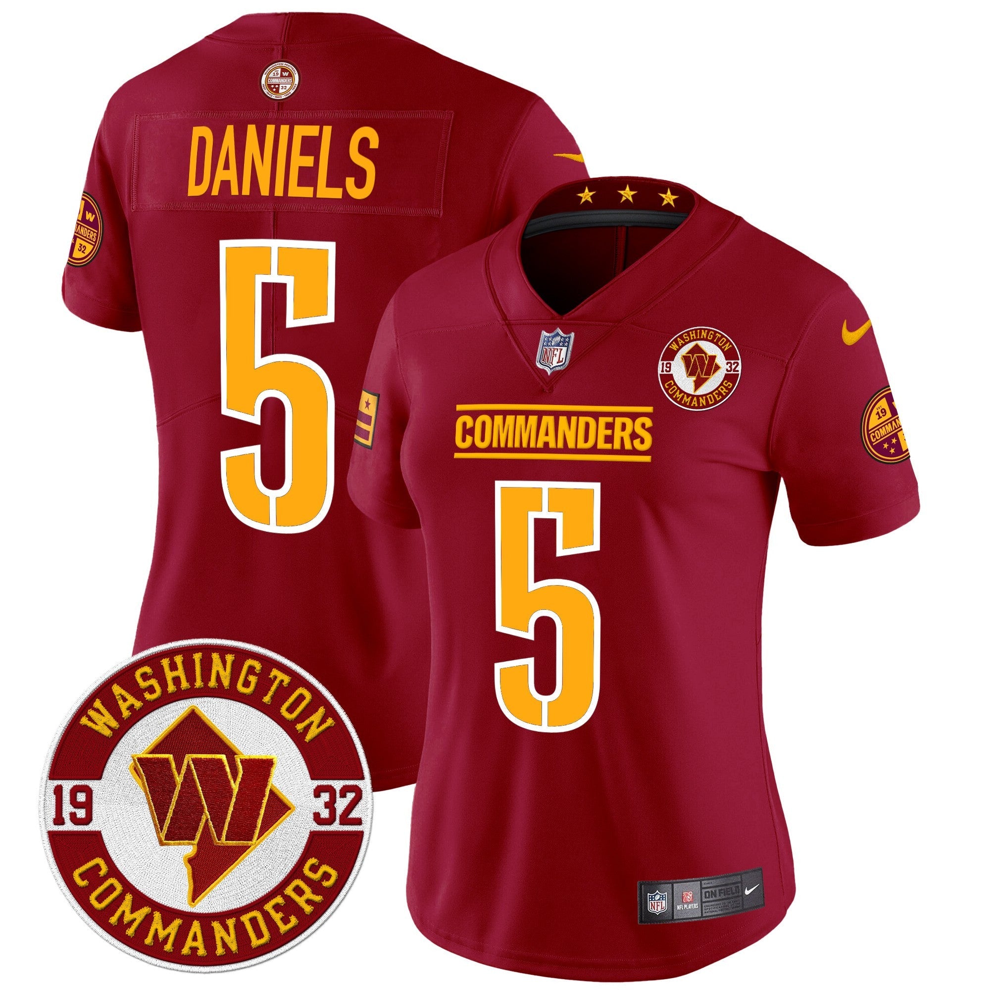 Women's Washington Commanders 2024 Vapor Limited Jersey - Est. 1932 Patch - All Stitched
