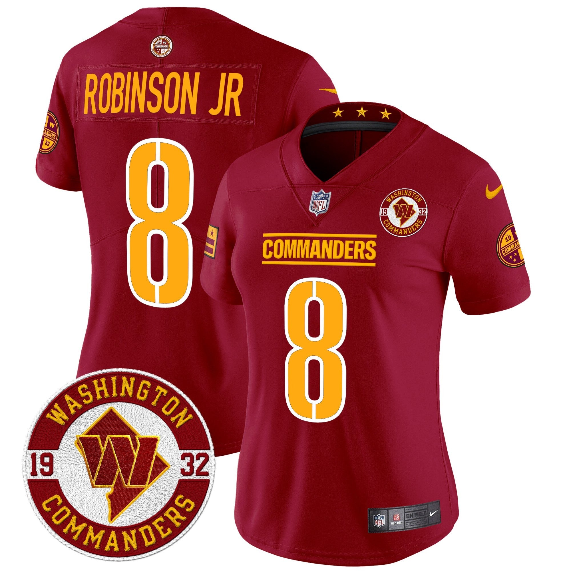 Women's Washington Commanders 2024 Vapor Limited Jersey - Est. 1932 Patch - All Stitched