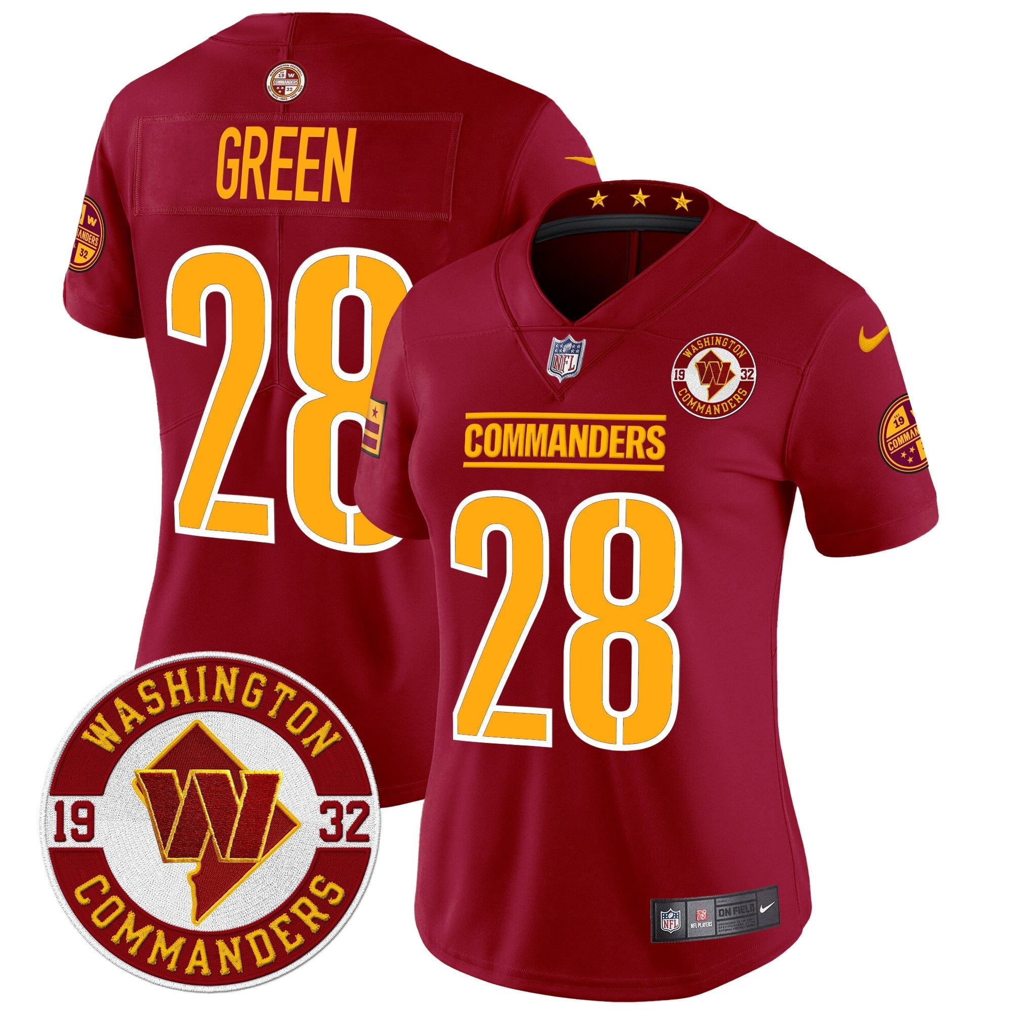 Women's Washington Commanders 2024 Vapor Limited Jersey - Est. 1932 Patch - All Stitched