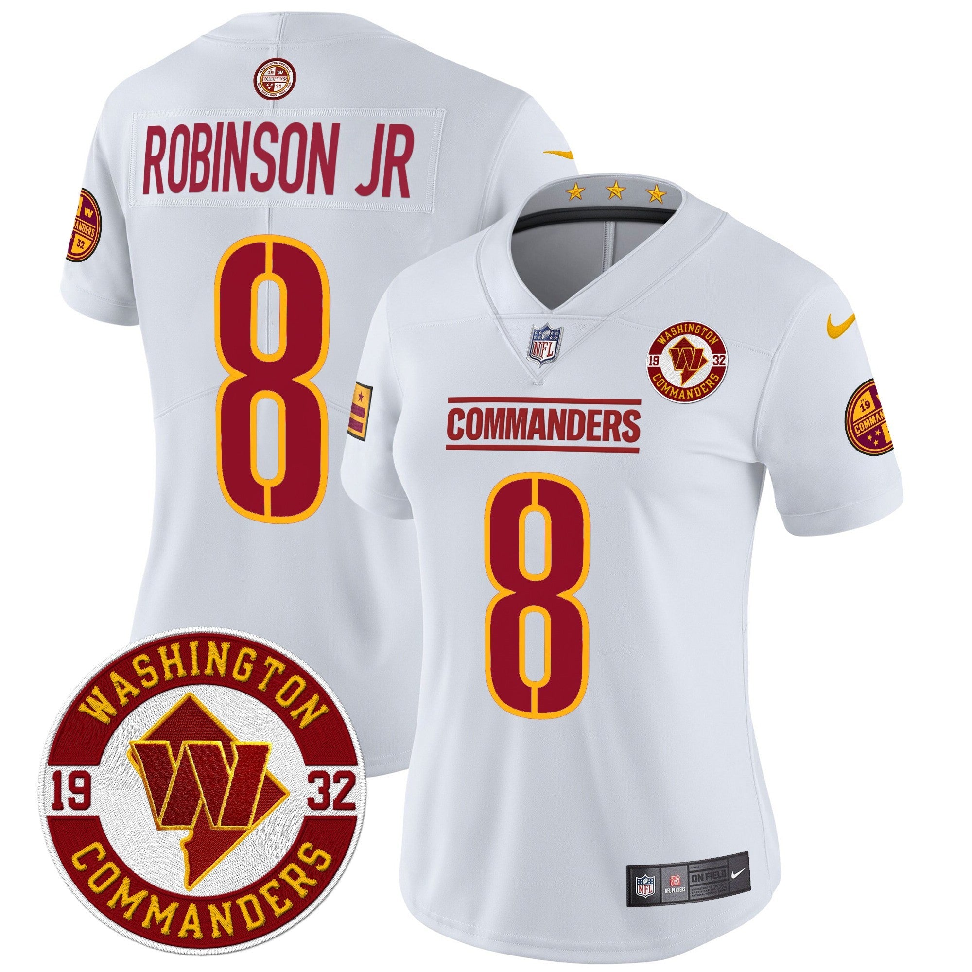 Women's Washington Commanders 2024 Vapor Limited Jersey - Est. 1932 Patch - All Stitched