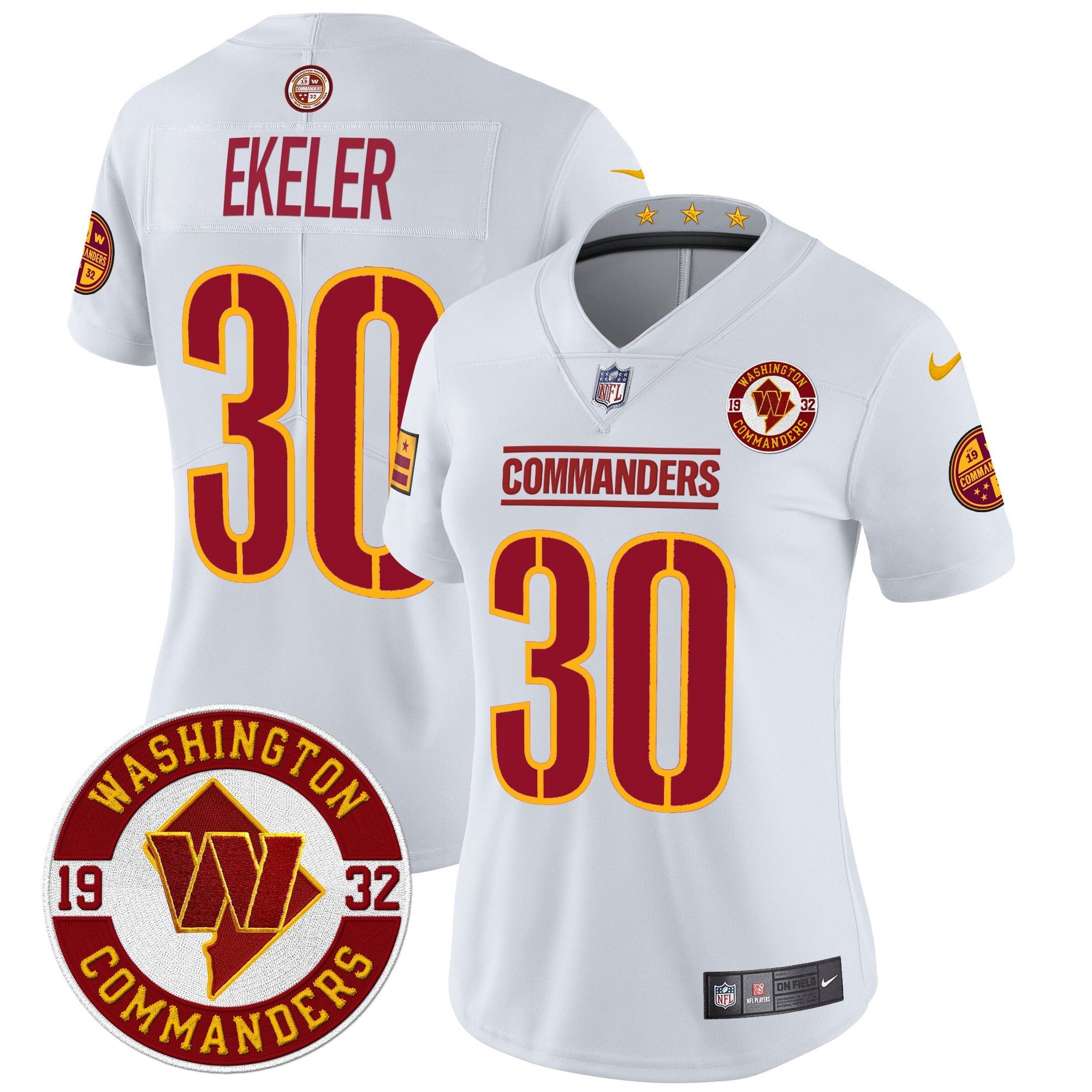 Women's Washington Commanders 2024 Vapor Limited Jersey - Est. 1932 Patch - All Stitched