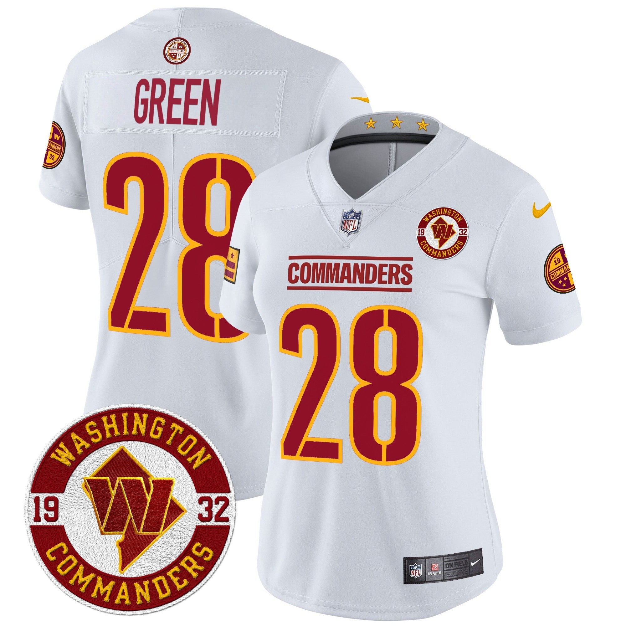 Women's Washington Commanders 2024 Vapor Limited Jersey - Est. 1932 Patch - All Stitched