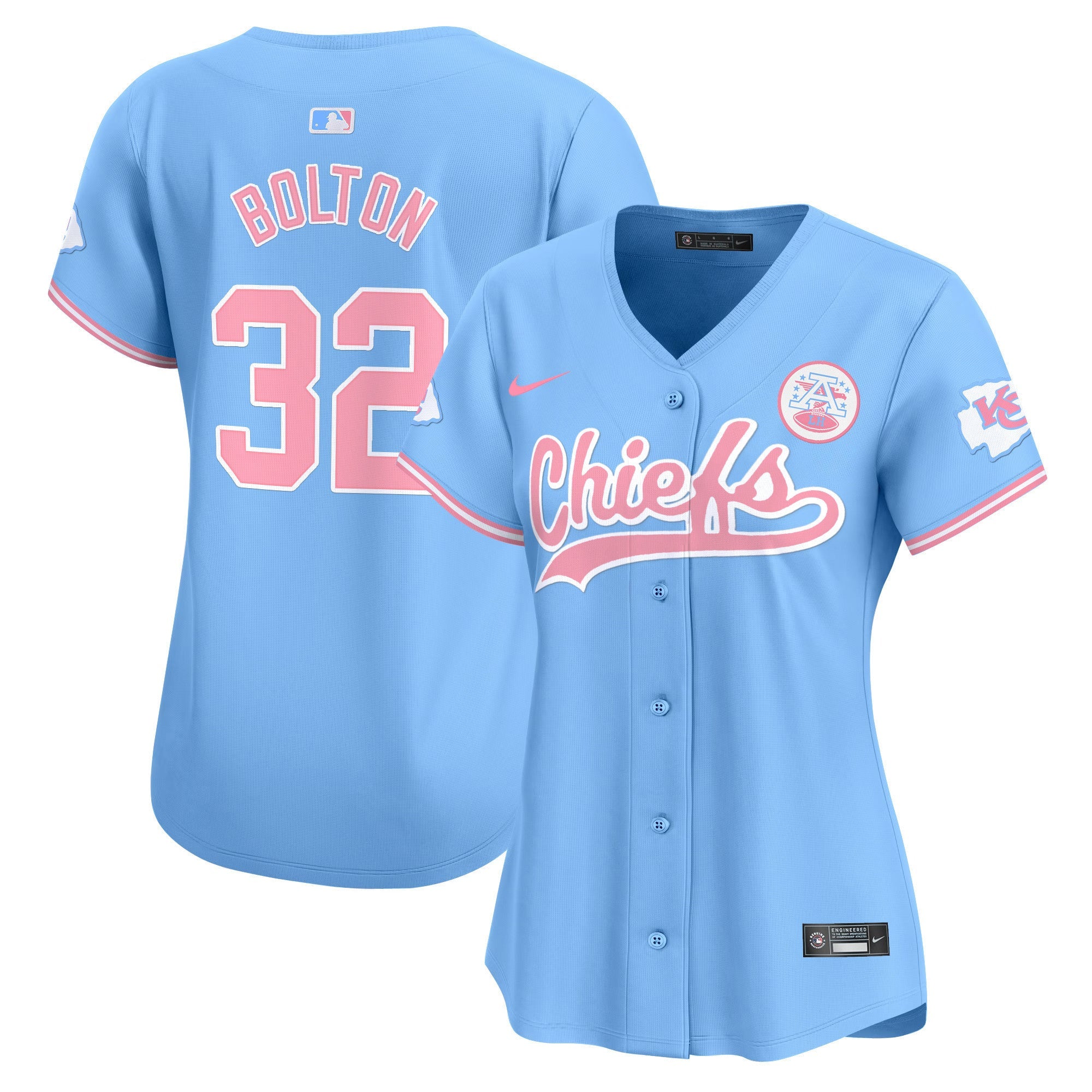 Women's Chiefs Bubblegum Pink Vapor Premier Limited Jersey - All Stitched