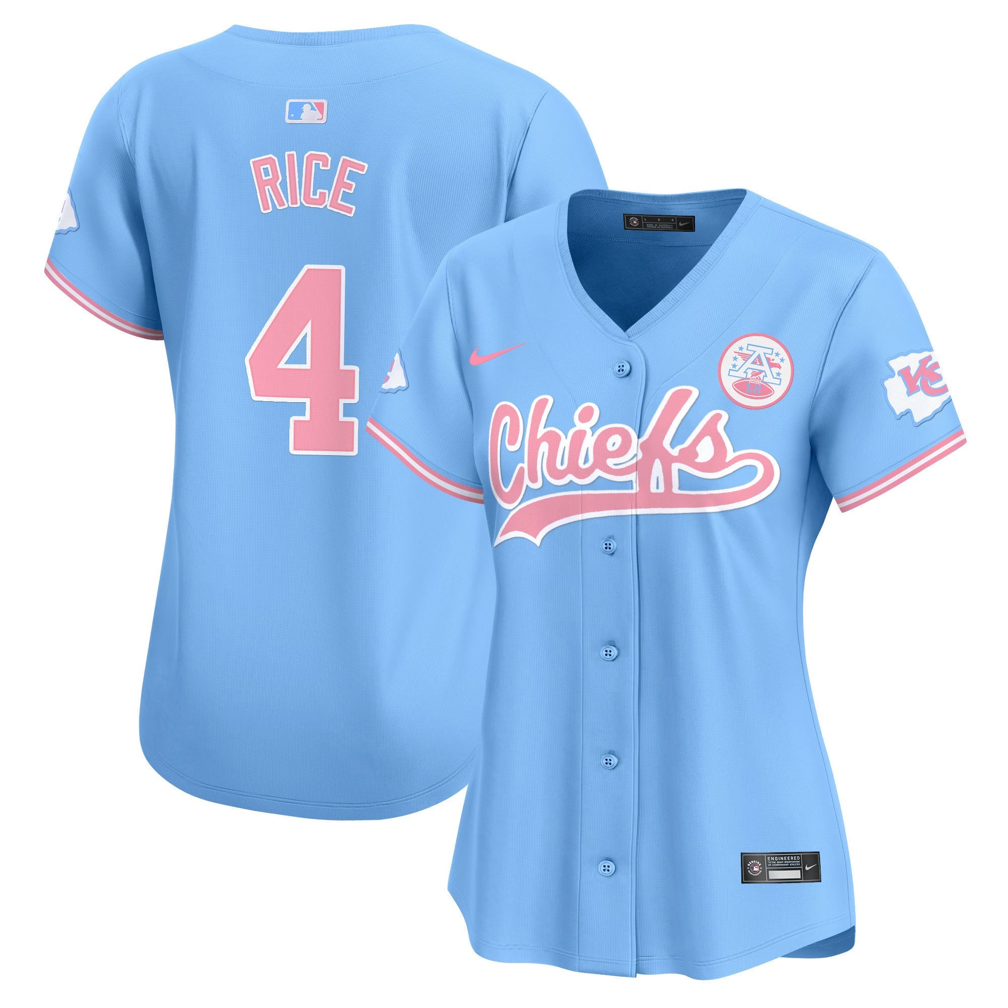 Women's Chiefs Bubblegum Pink Vapor Premier Limited Jersey - All Stitched