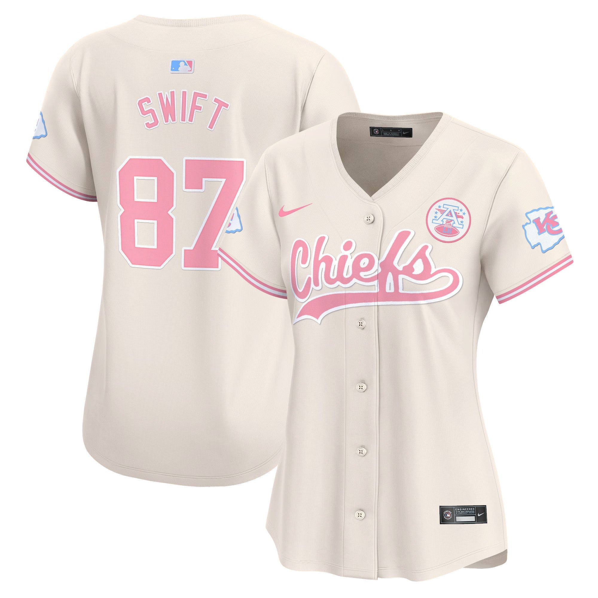 Women's Chiefs Bubblegum Pink Vapor Premier Limited Jersey - All Stitched