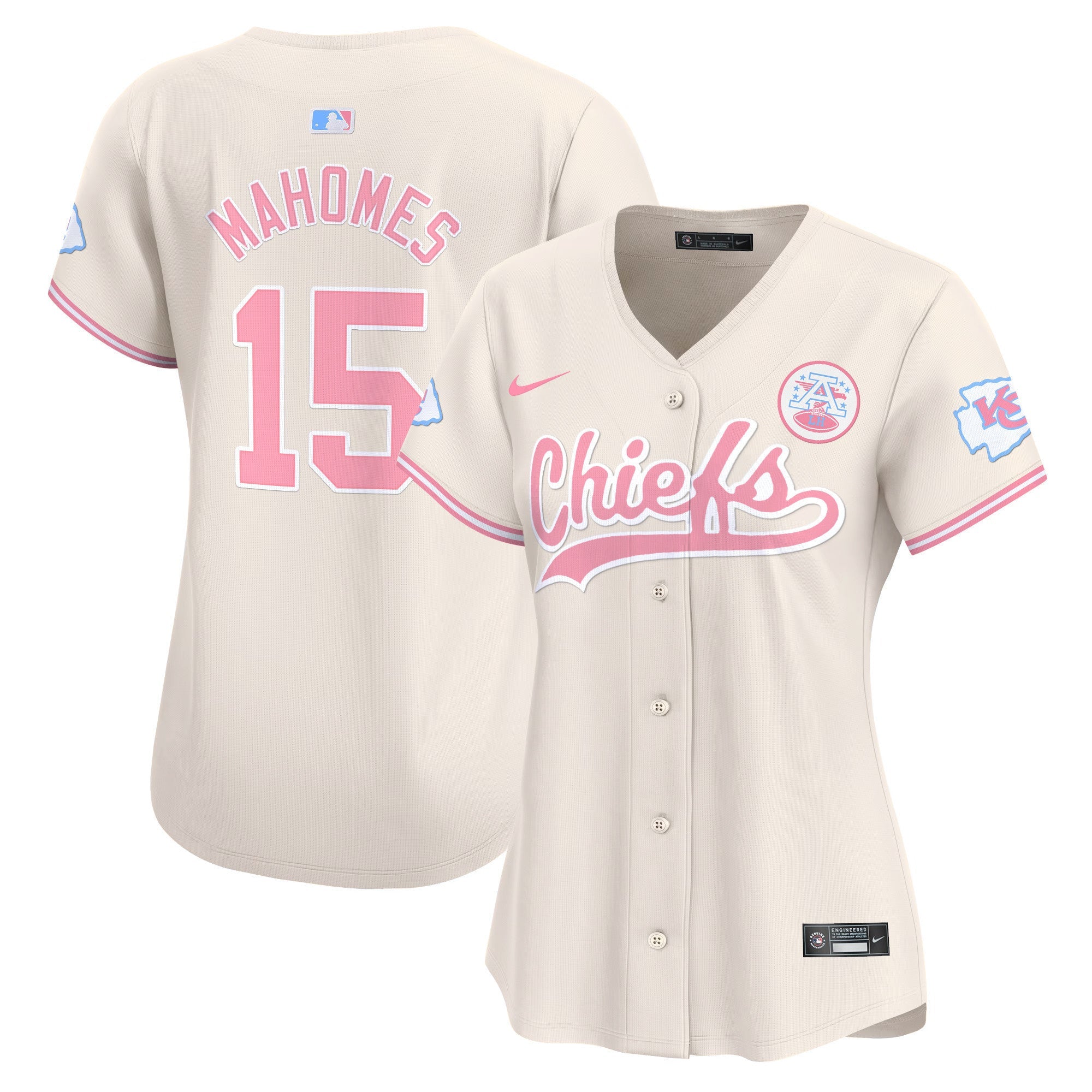 Women's Chiefs Bubblegum Pink Vapor Premier Limited Jersey - All Stitched