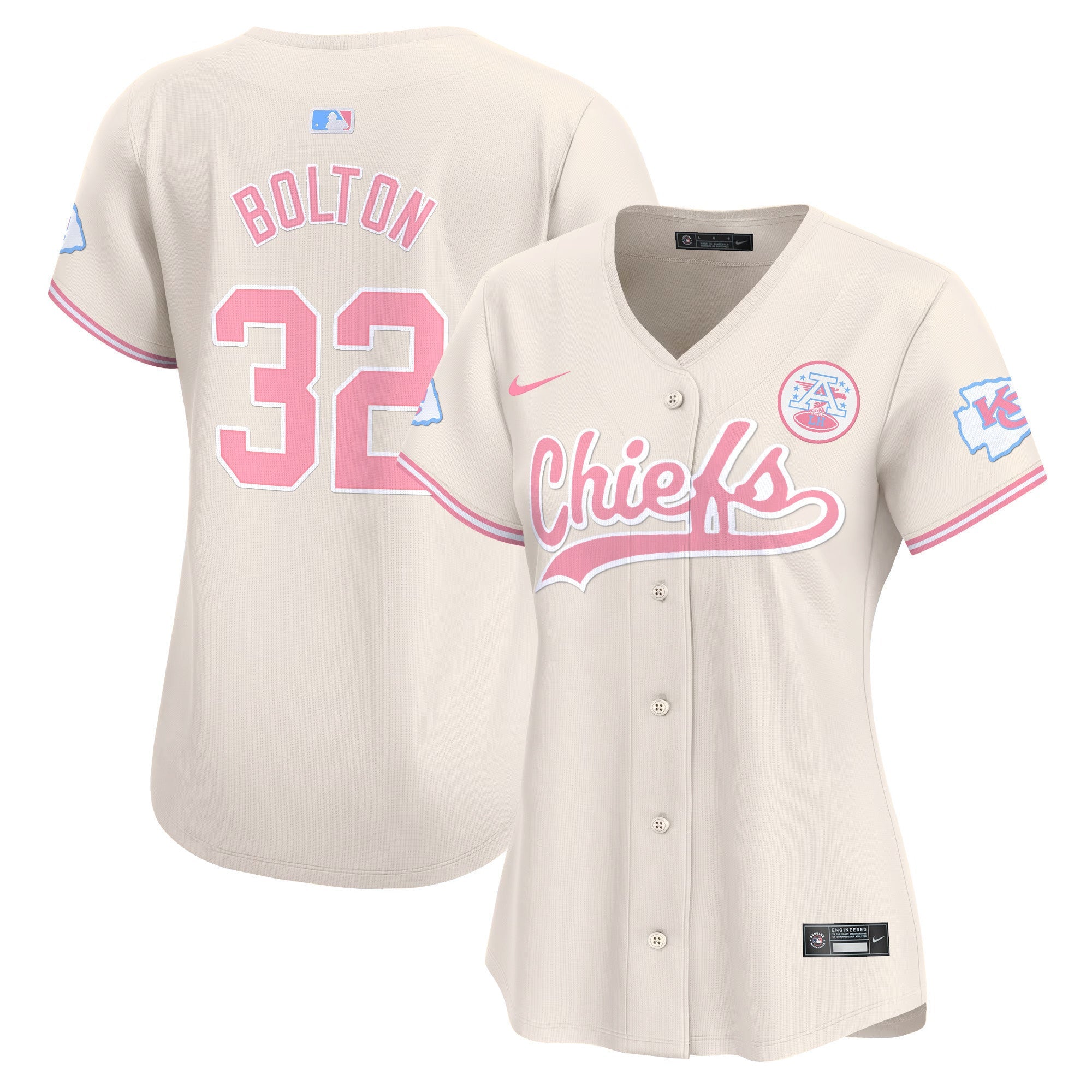 Women's Chiefs Bubblegum Pink Vapor Premier Limited Jersey - All Stitched