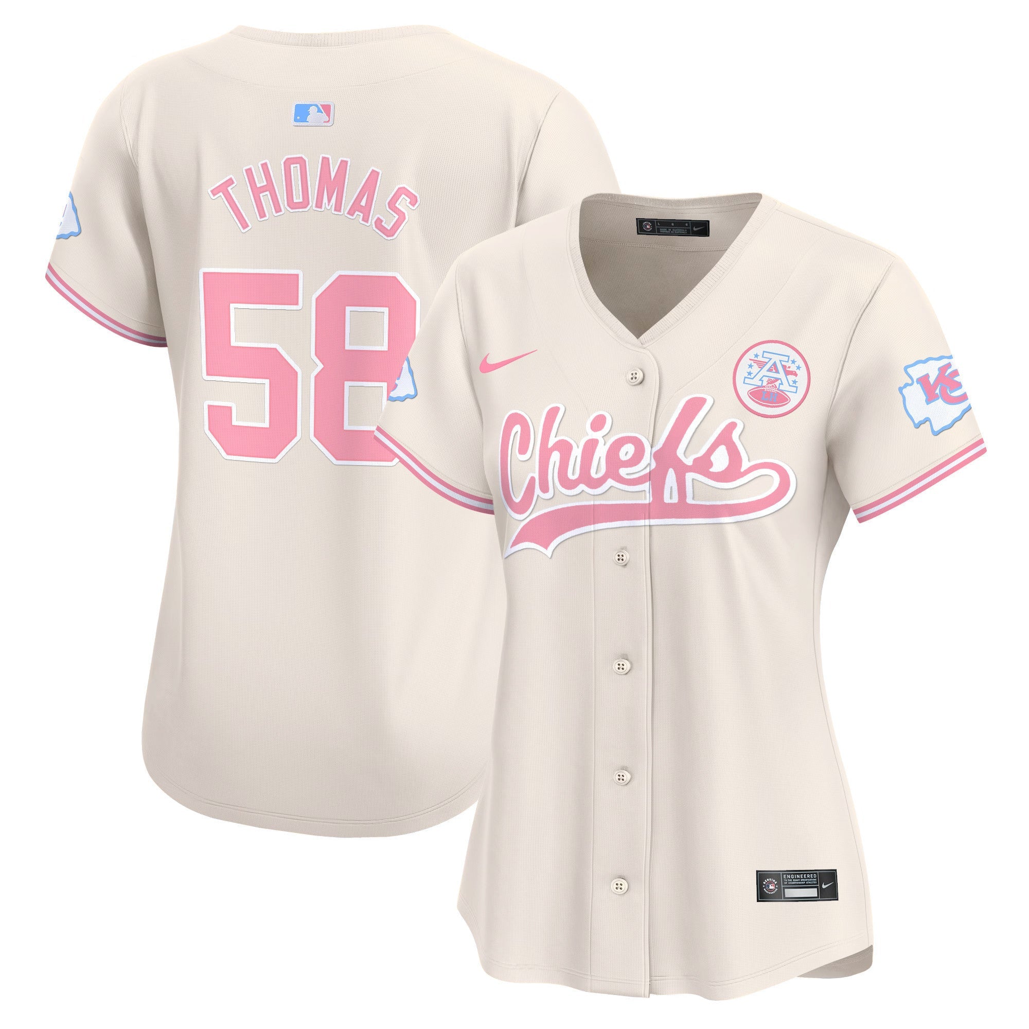 Women's Chiefs Bubblegum Pink Vapor Premier Limited Jersey - All Stitched
