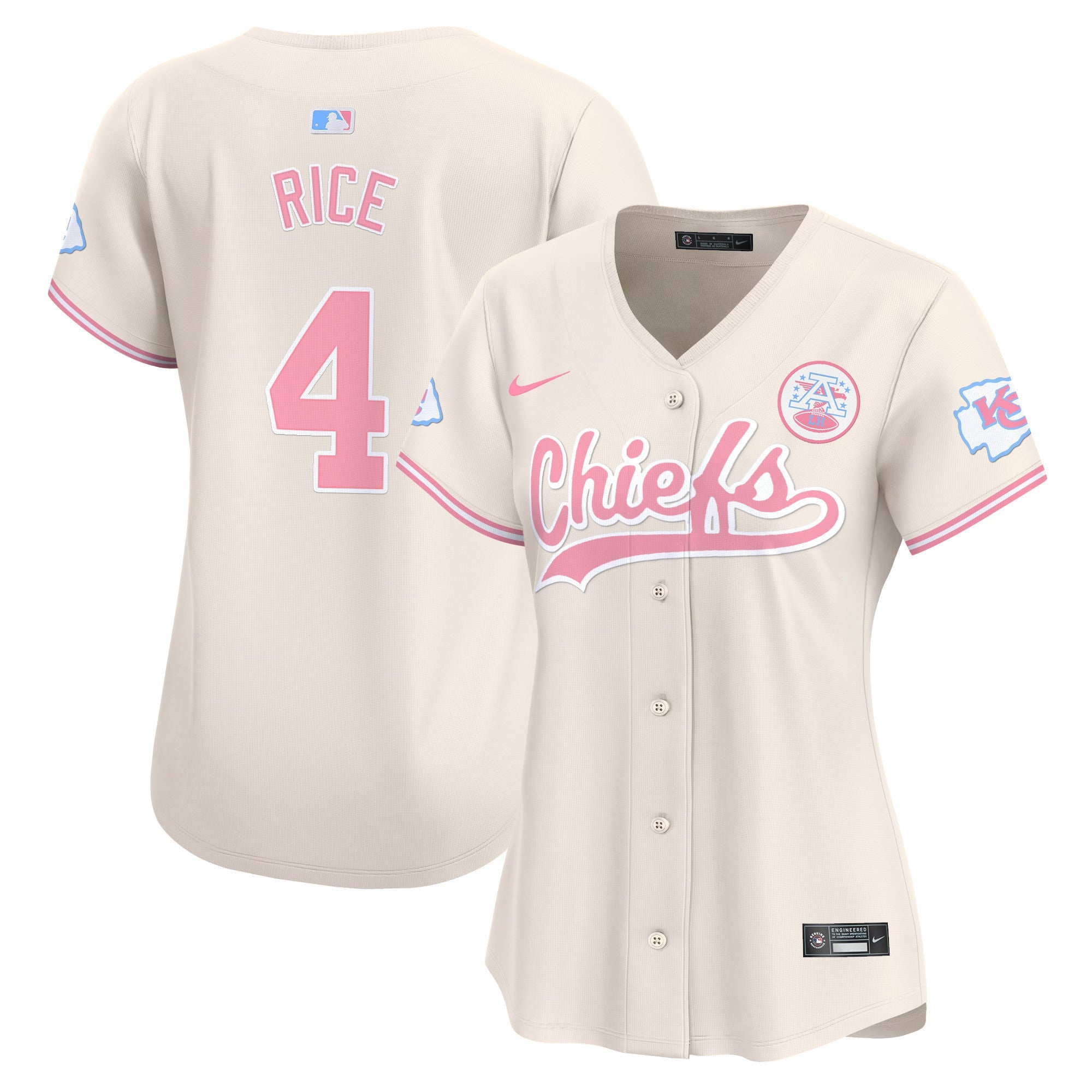 Women's Chiefs Bubblegum Pink Vapor Premier Limited Jersey - All Stitched