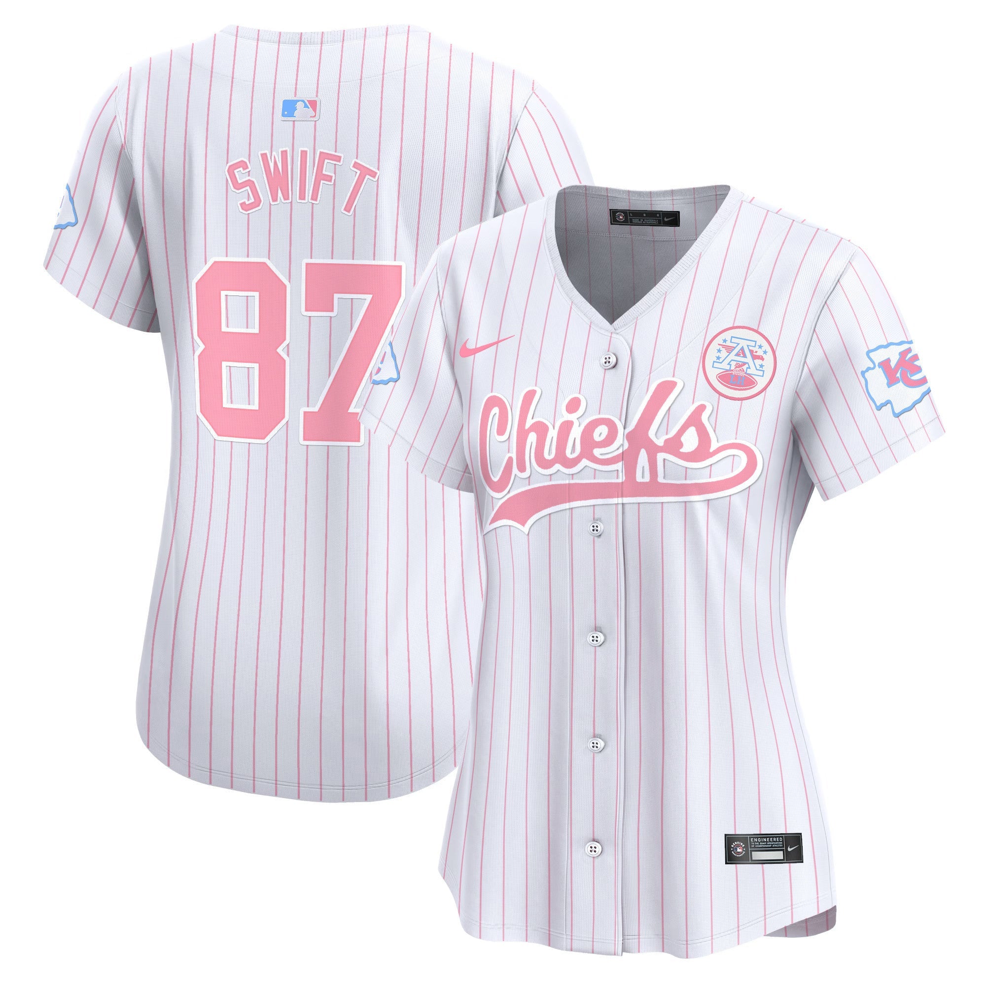 Women's Chiefs Bubblegum Pink Vapor Premier Limited Jersey - All Stitched