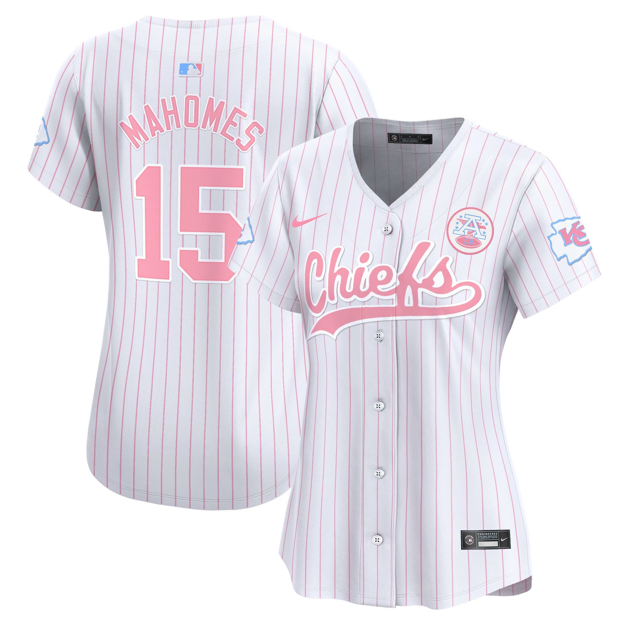 Women's Chiefs Bubblegum Pink Vapor Premier Limited Jersey - All Stitched