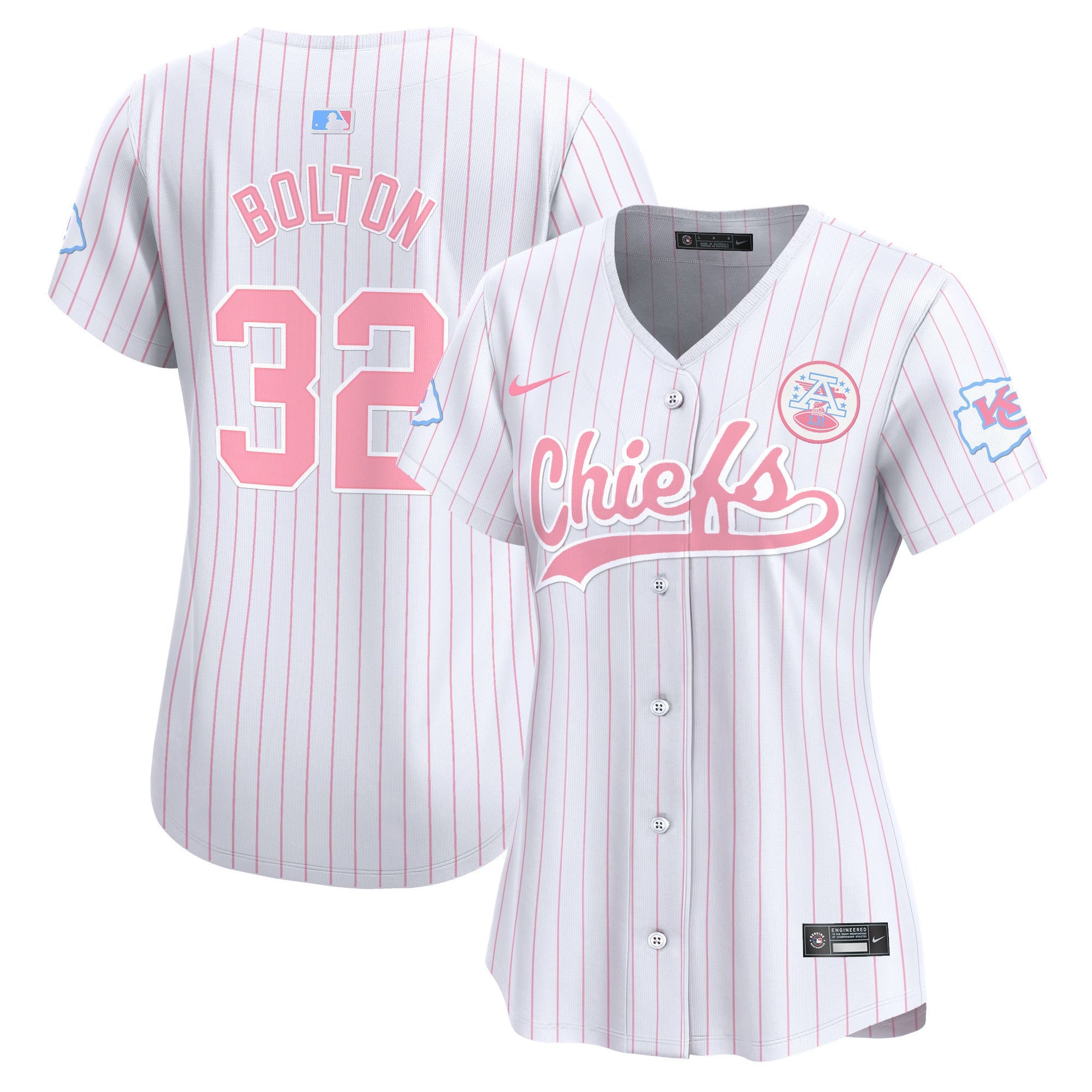 Women's Chiefs Bubblegum Pink Vapor Premier Limited Jersey - All Stitched