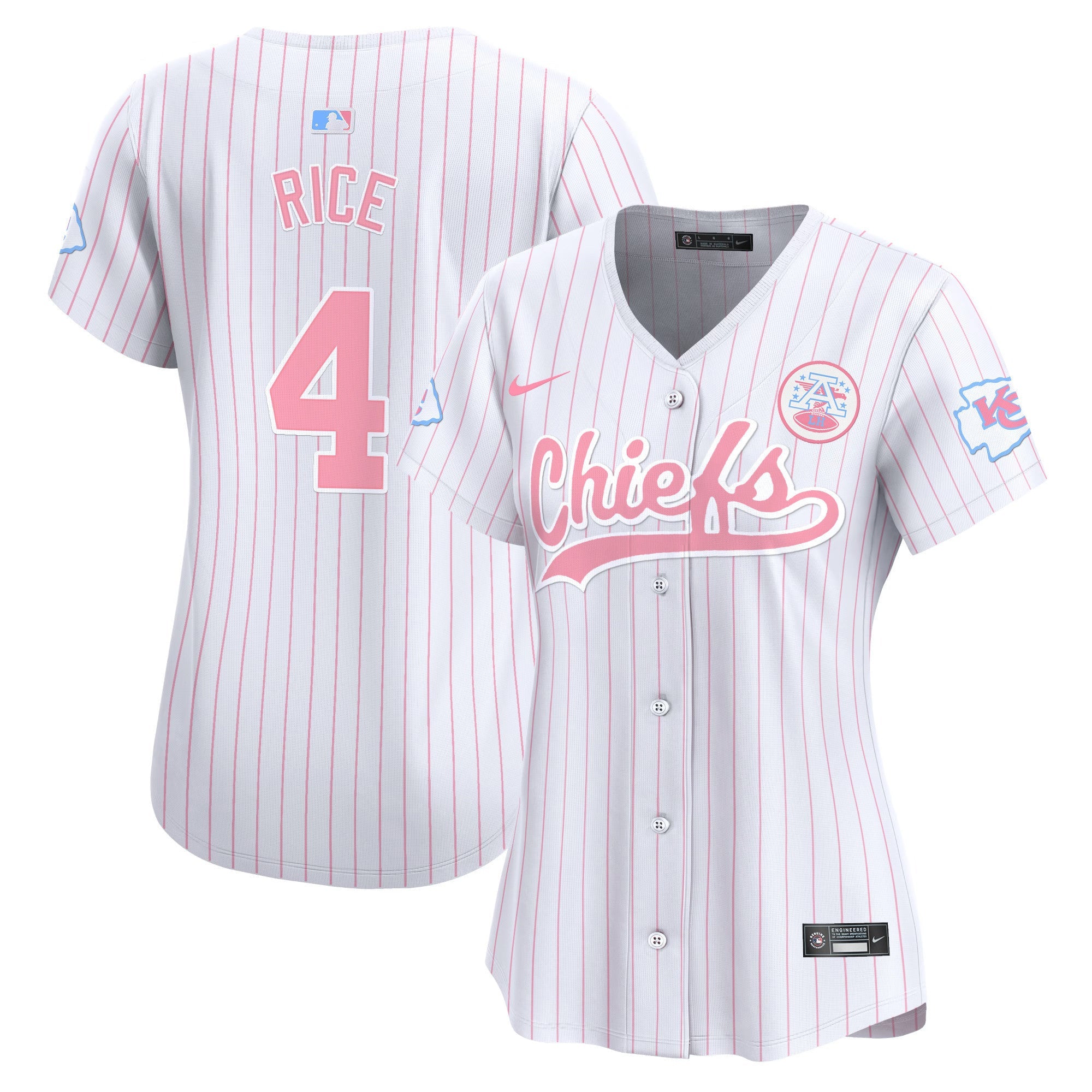 Women's Chiefs Bubblegum Pink Vapor Premier Limited Jersey - All Stitched