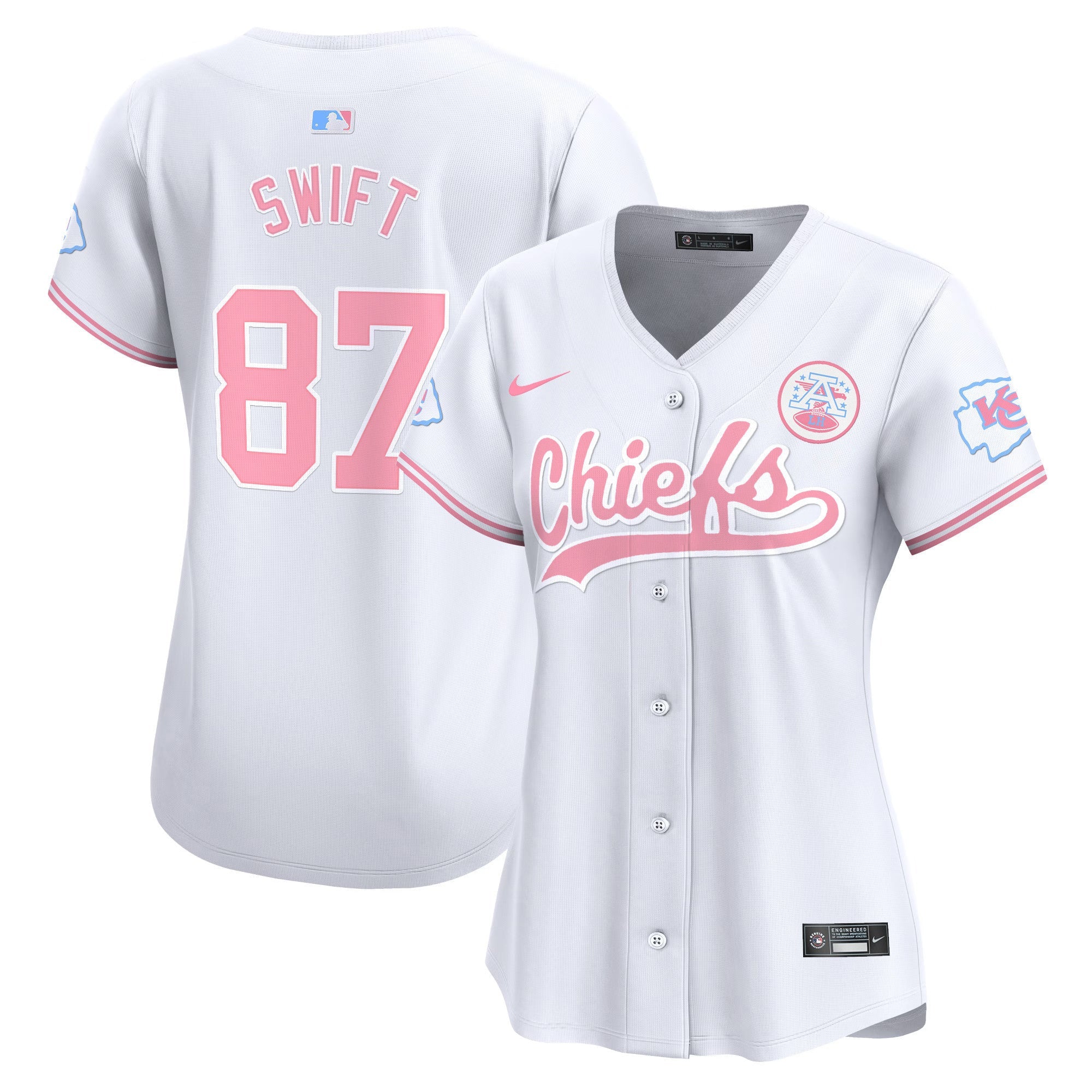 Women's Chiefs Bubblegum Pink Vapor Premier Limited Jersey - All Stitched