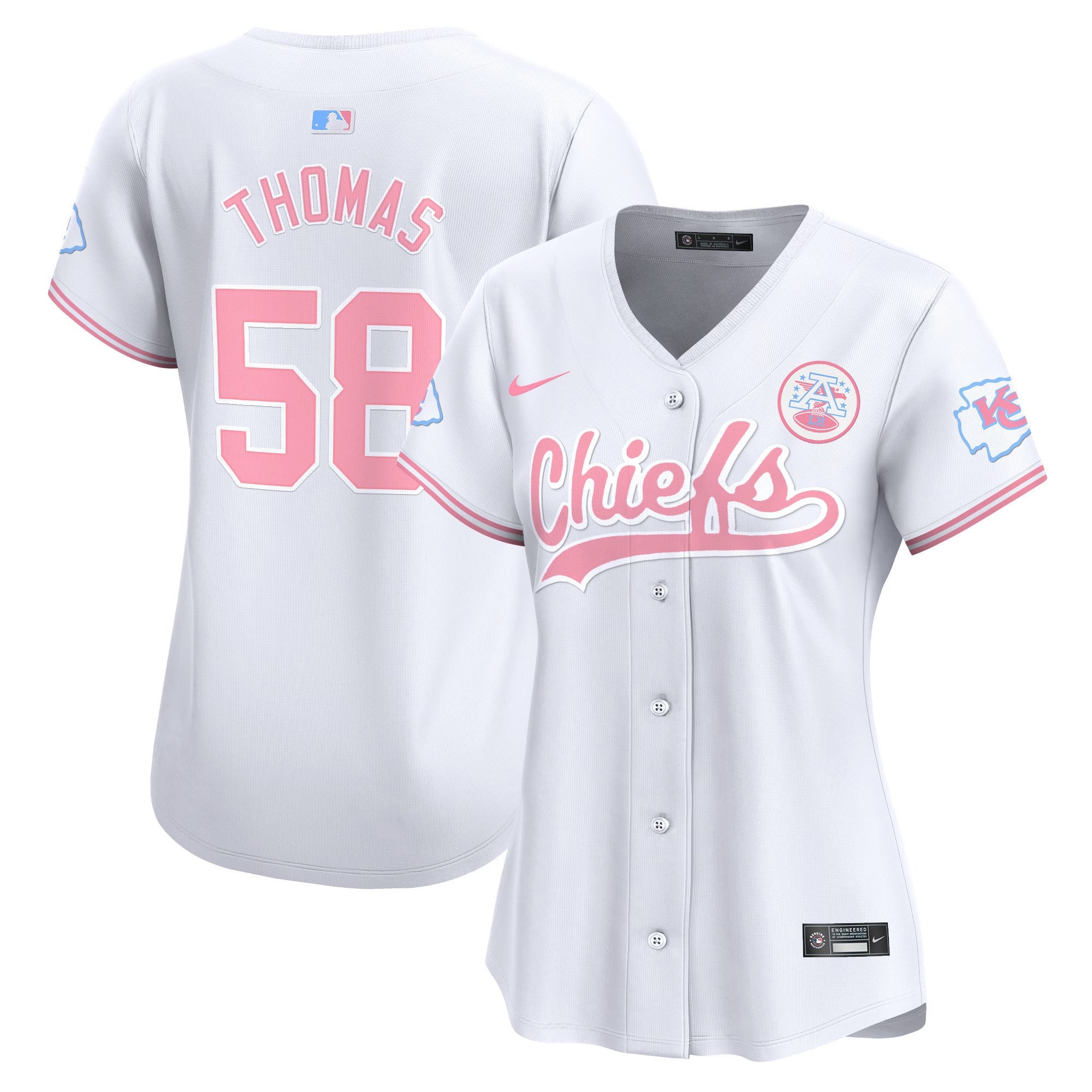 Women's Chiefs Bubblegum Pink Vapor Premier Limited Jersey - All Stitched