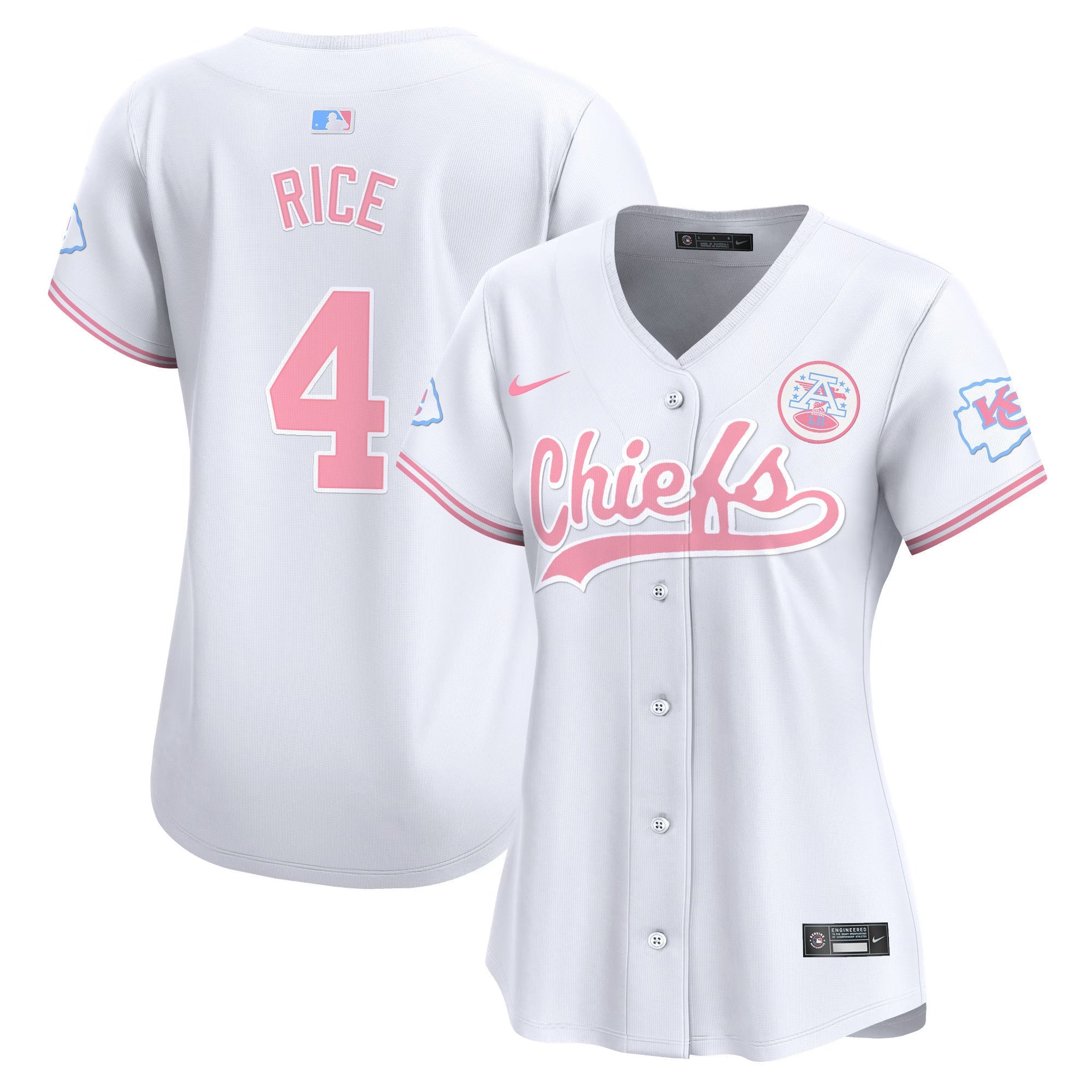 Women's Chiefs Bubblegum Pink Vapor Premier Limited Jersey - All Stitched