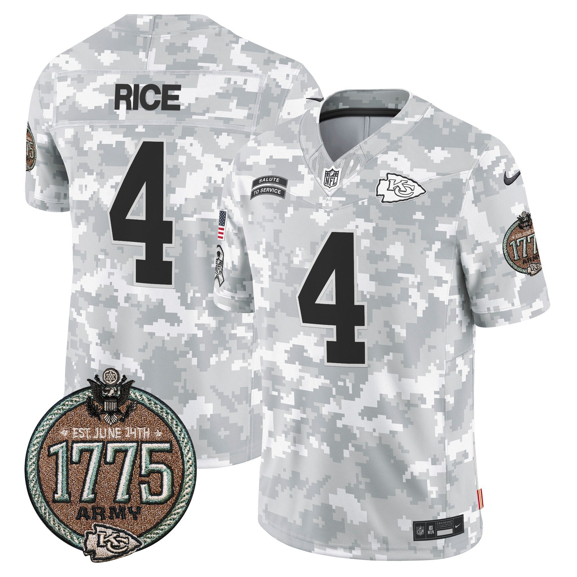 Men's Chiefs 2024 Salute to Service Establishment Year Patch Vapor Limited Jersey - All Stitched