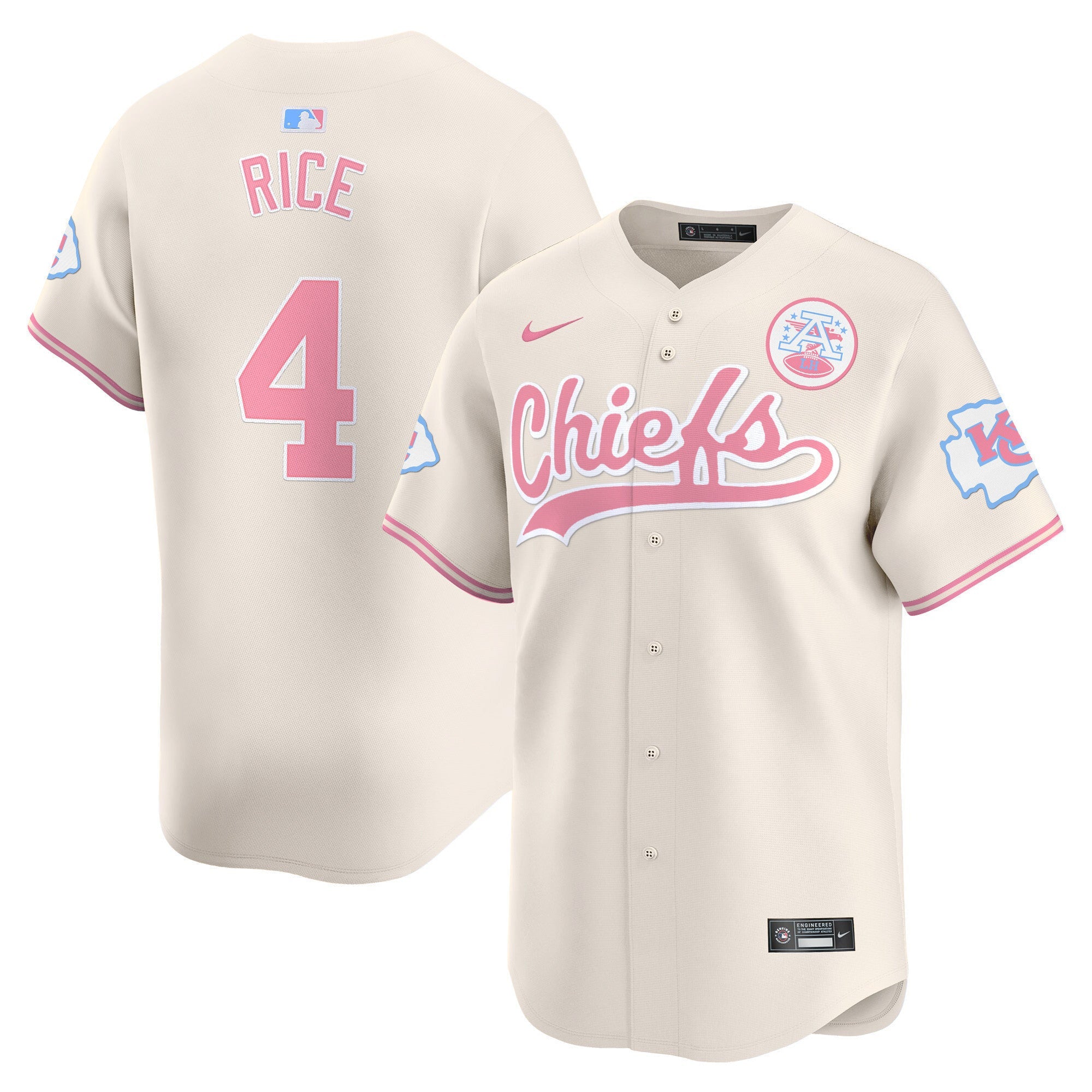Men's Chiefs Bubblegum Pink Vapor Premier Limited Jersey - All Stitched