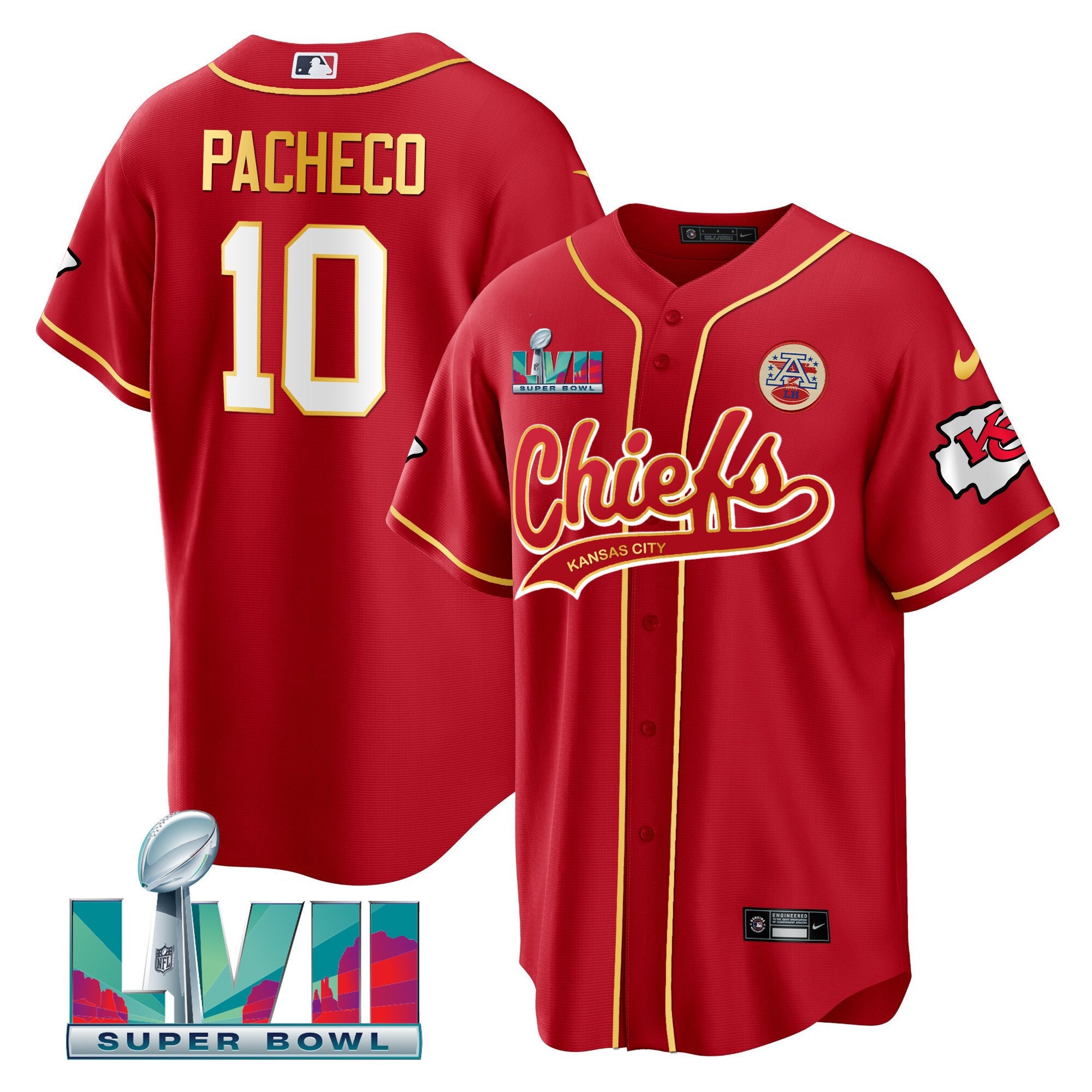 Men's Chiefs Super Bowl LVII Cool base Jersey - All Stitched