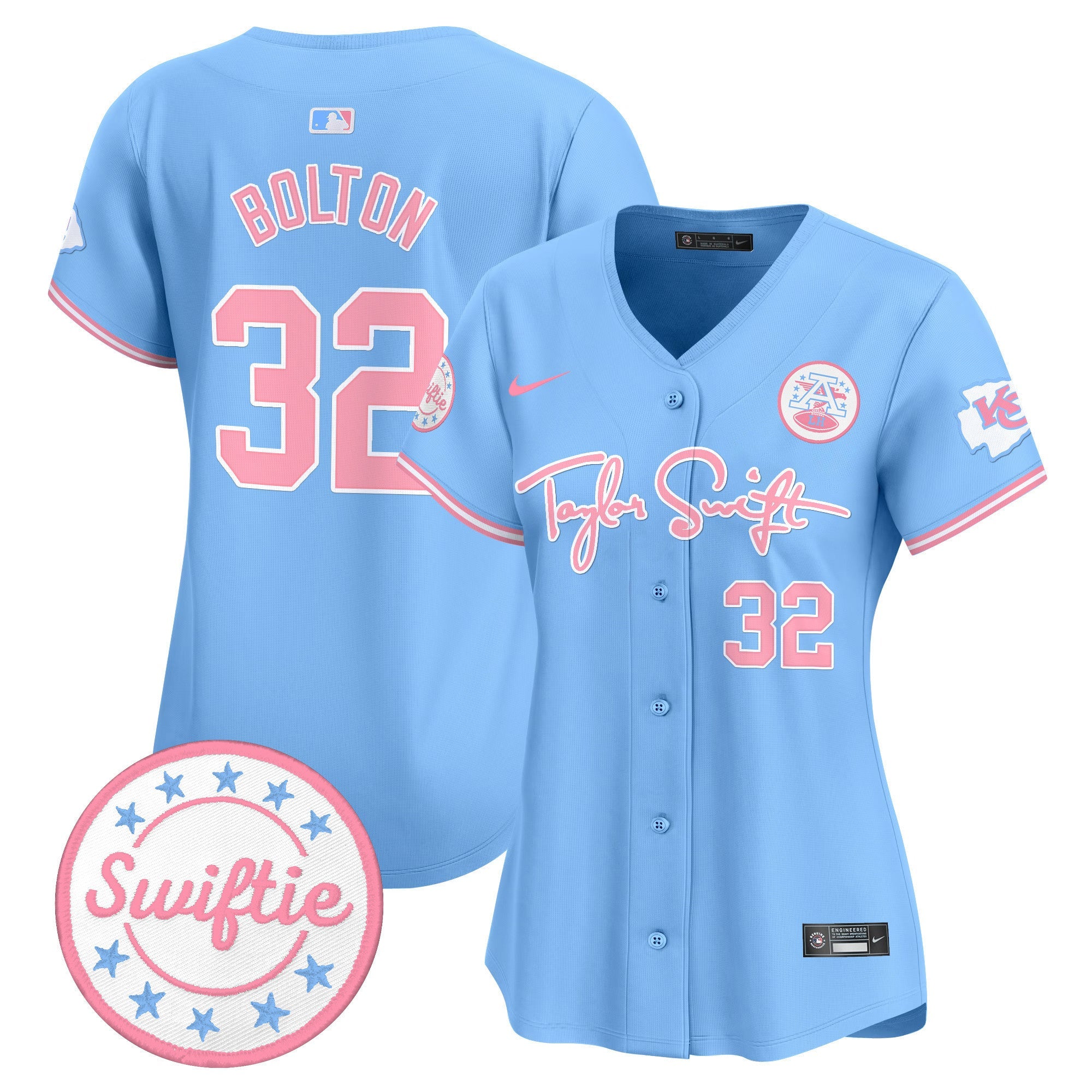 Women's Chiefs Taylor Swift Bubblegum Pink Vapor Premier Limited Jersey - All Stitched