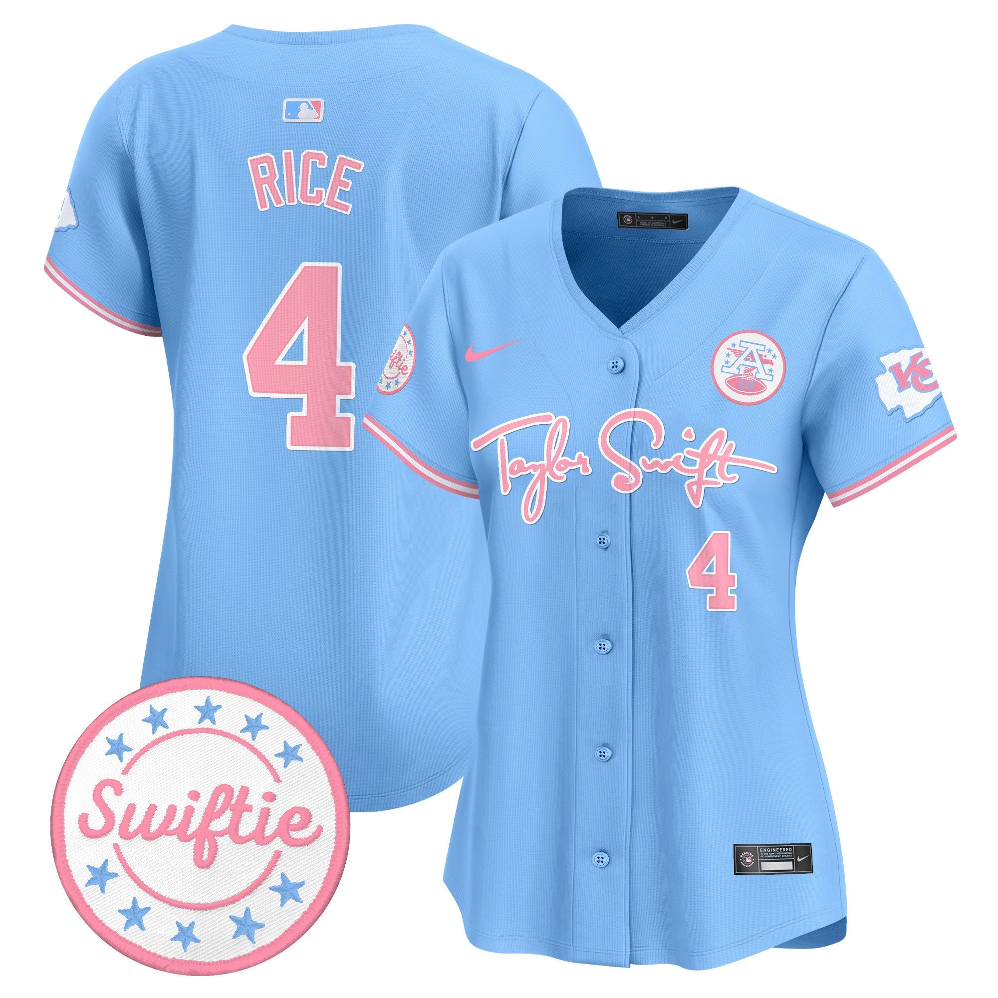 Women's Chiefs Taylor Swift Bubblegum Pink Vapor Premier Limited Jersey - All Stitched