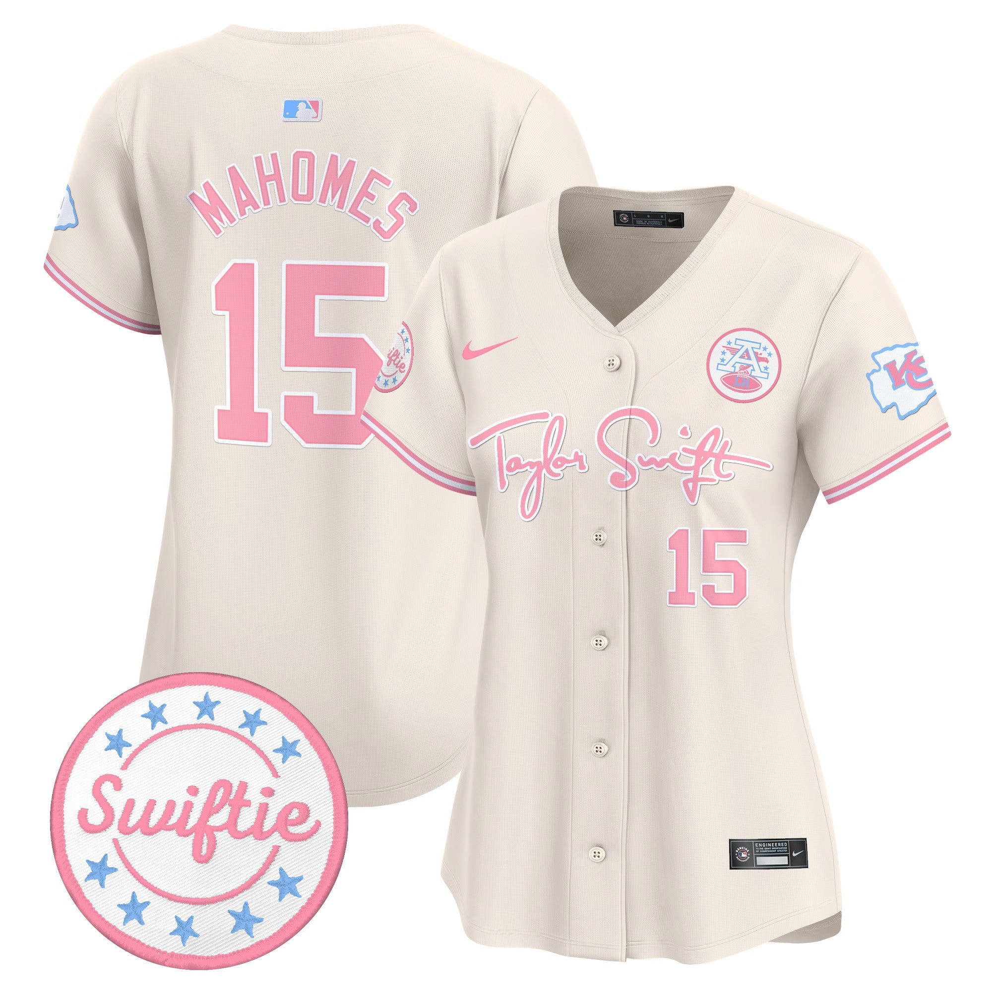 Women's Chiefs Taylor Swift Bubblegum Pink Vapor Premier Limited Jersey - All Stitched