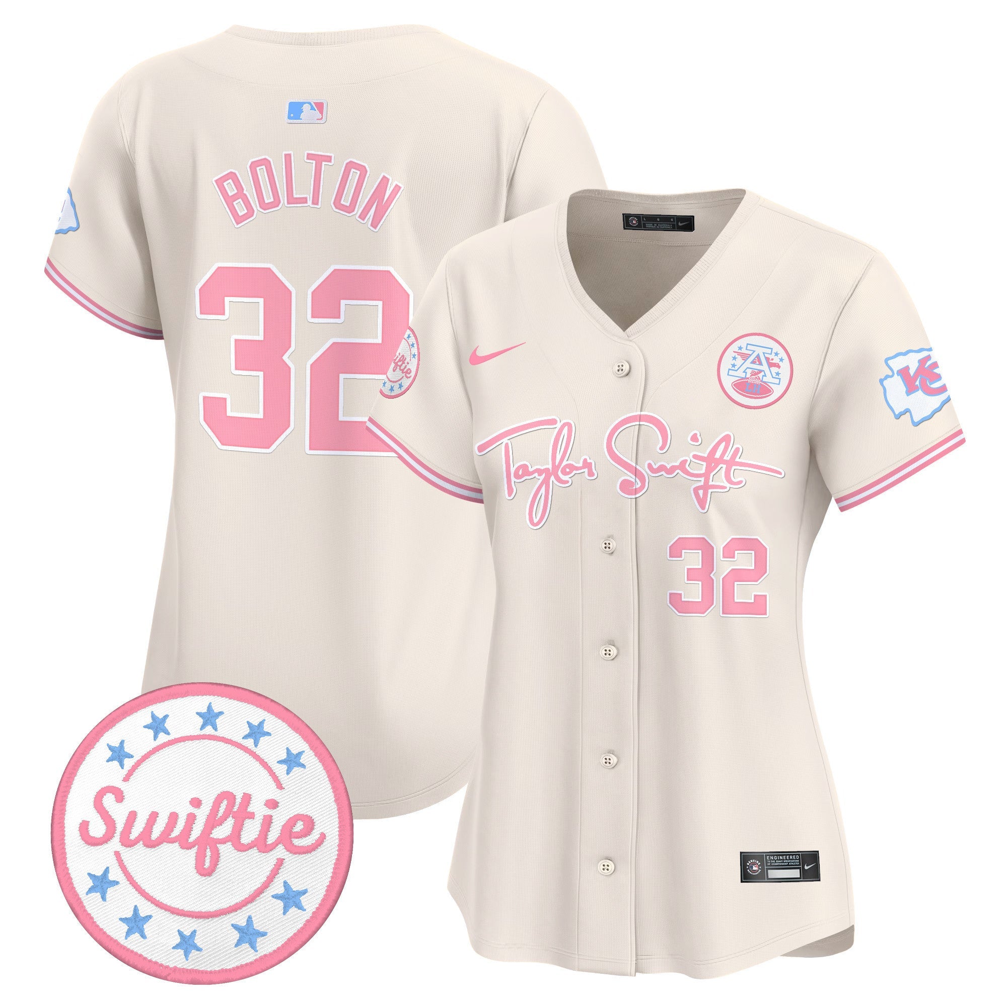 Women's Chiefs Taylor Swift Bubblegum Pink Vapor Premier Limited Jersey - All Stitched