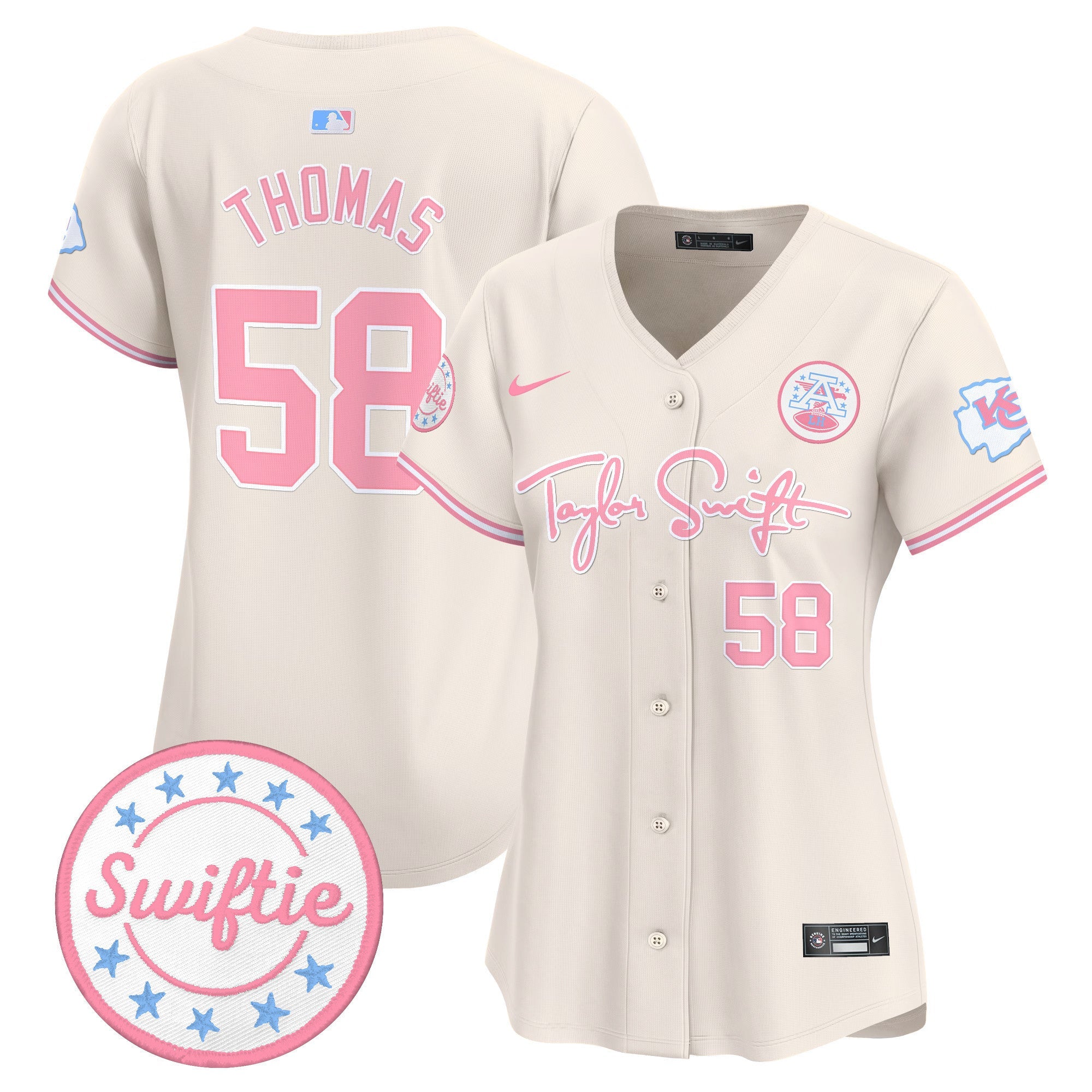 Women's Chiefs Taylor Swift Bubblegum Pink Vapor Premier Limited Jersey - All Stitched