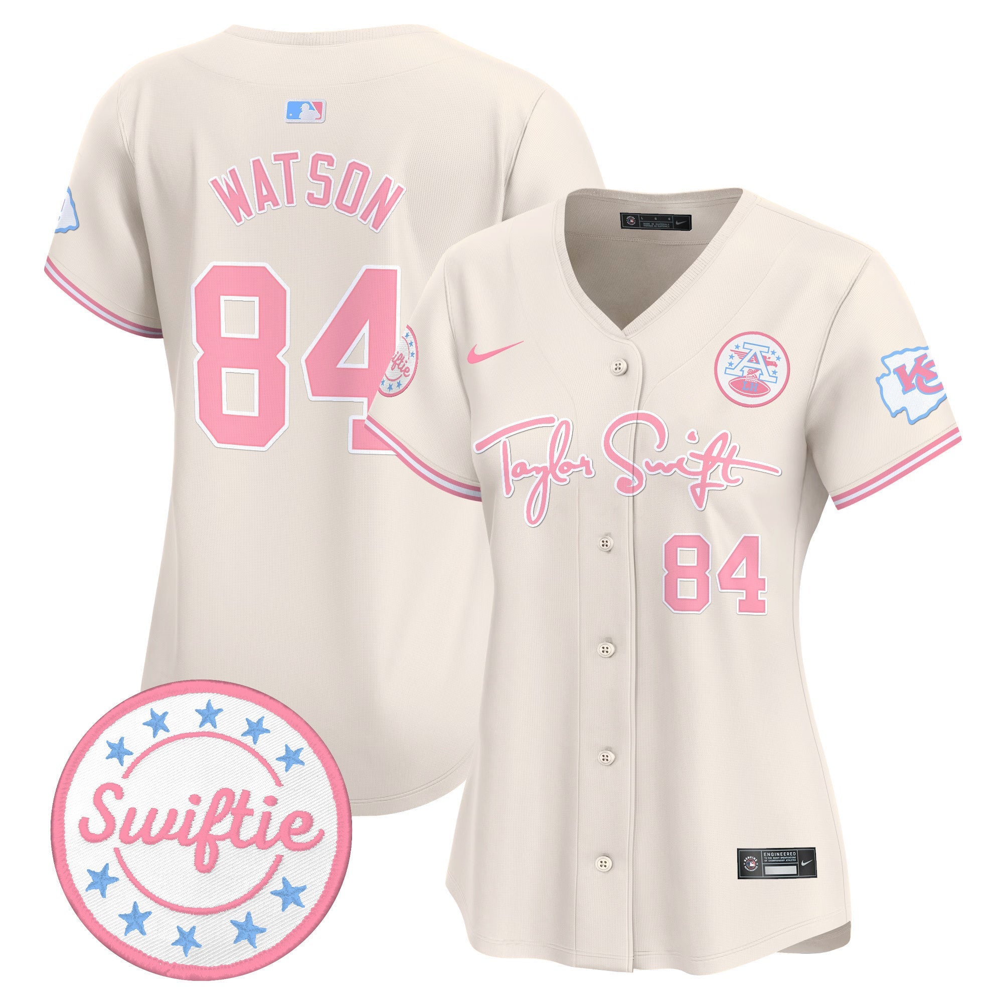Women's Chiefs Taylor Swift Bubblegum Pink Vapor Premier Limited Jersey - All Stitched