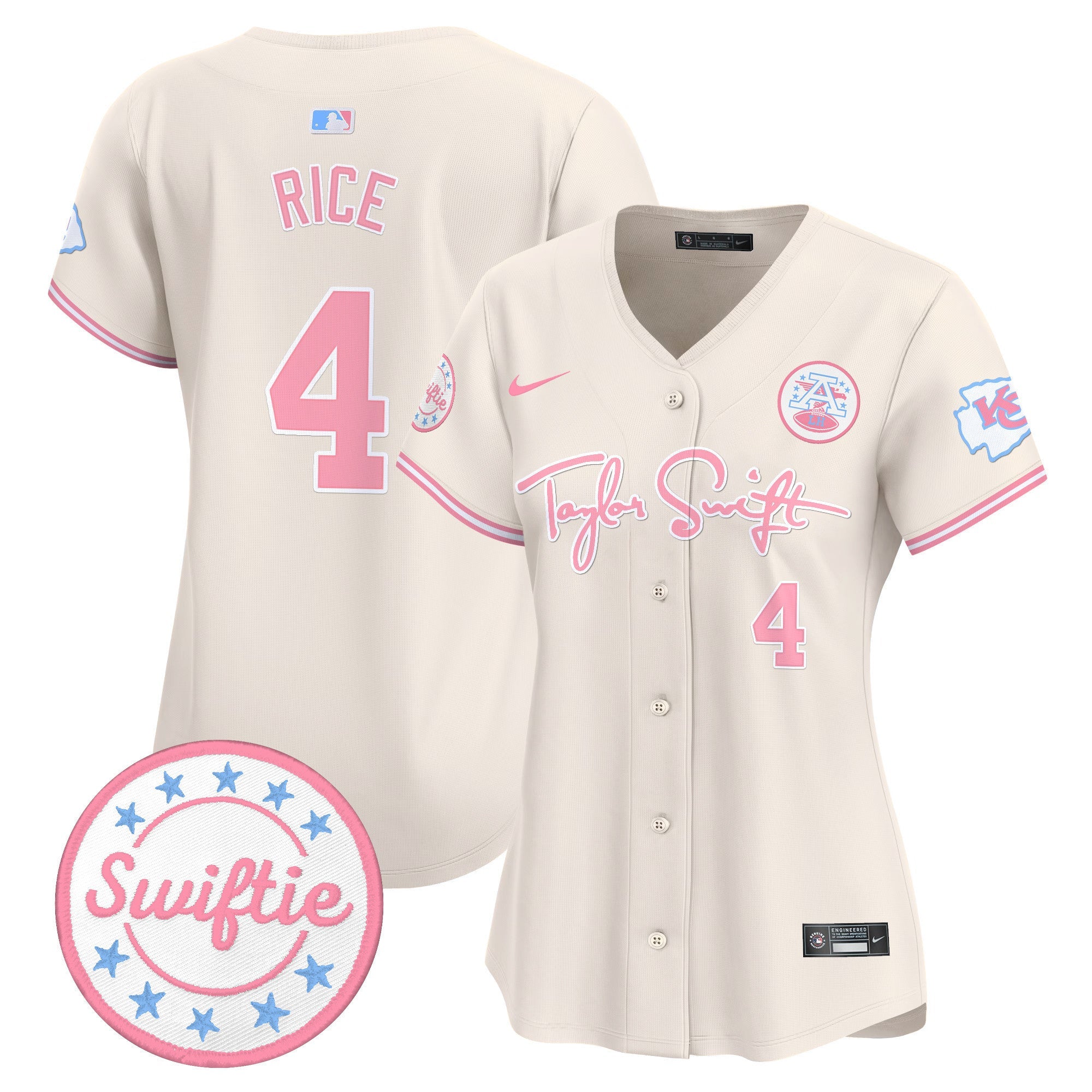 Women's Chiefs Taylor Swift Bubblegum Pink Vapor Premier Limited Jersey - All Stitched