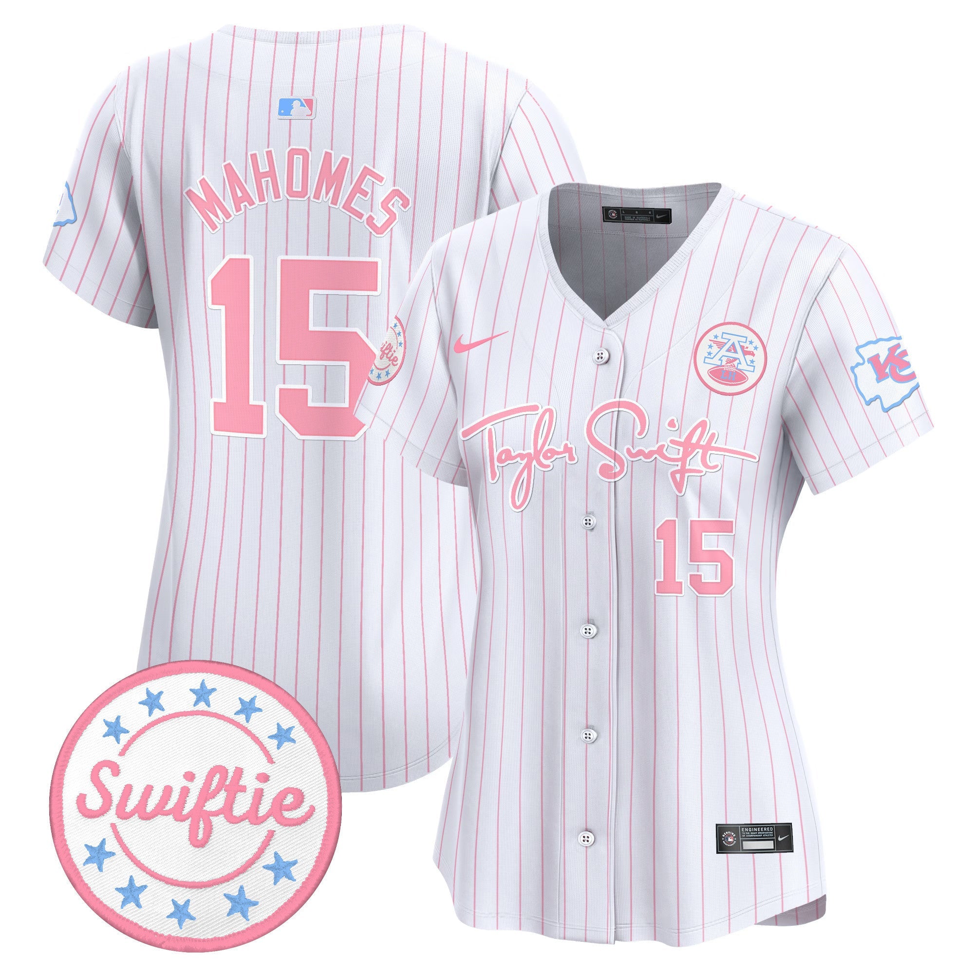 Women's Chiefs Taylor Swift Bubblegum Pink Vapor Premier Limited Jersey - All Stitched