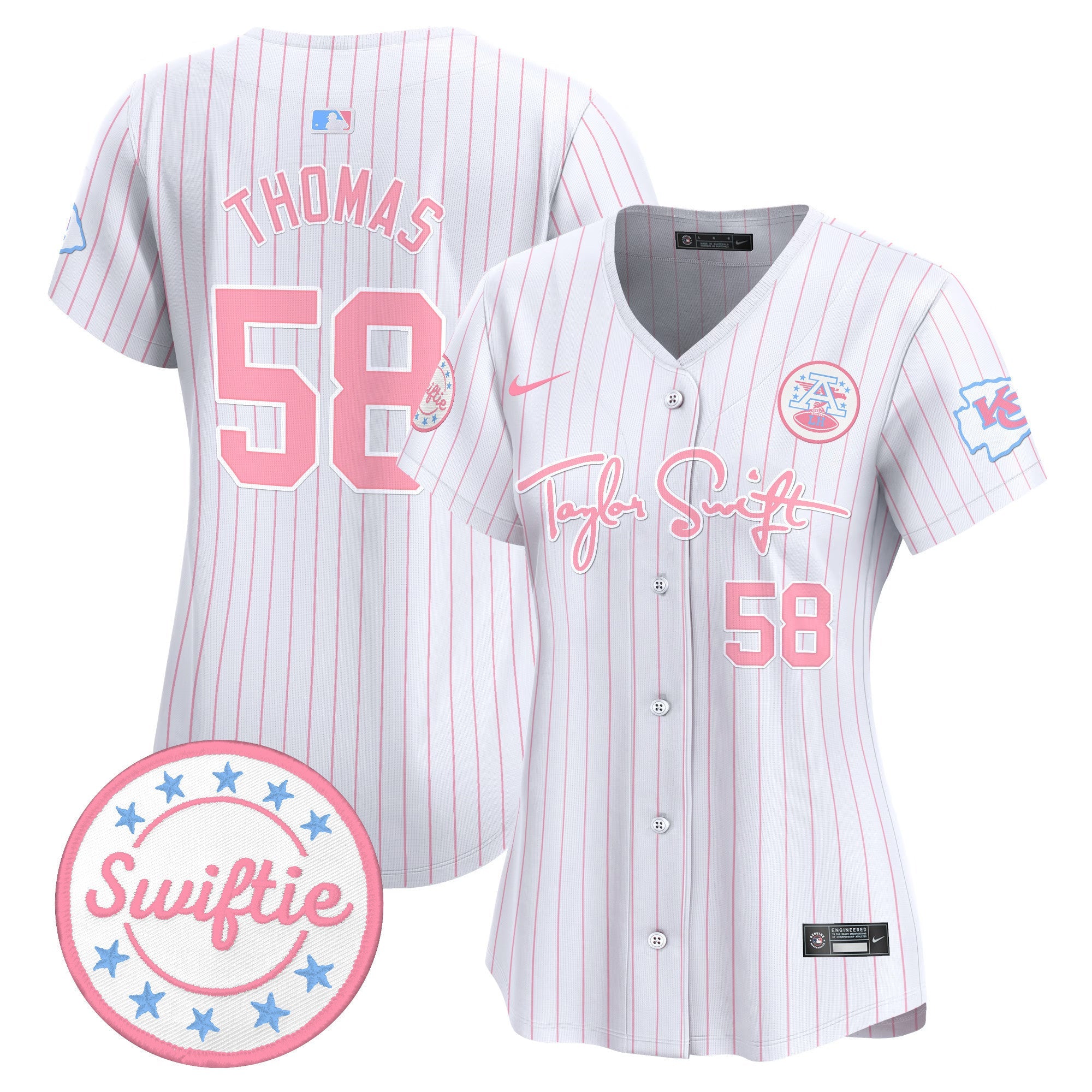 Women's Chiefs Taylor Swift Bubblegum Pink Vapor Premier Limited Jersey - All Stitched