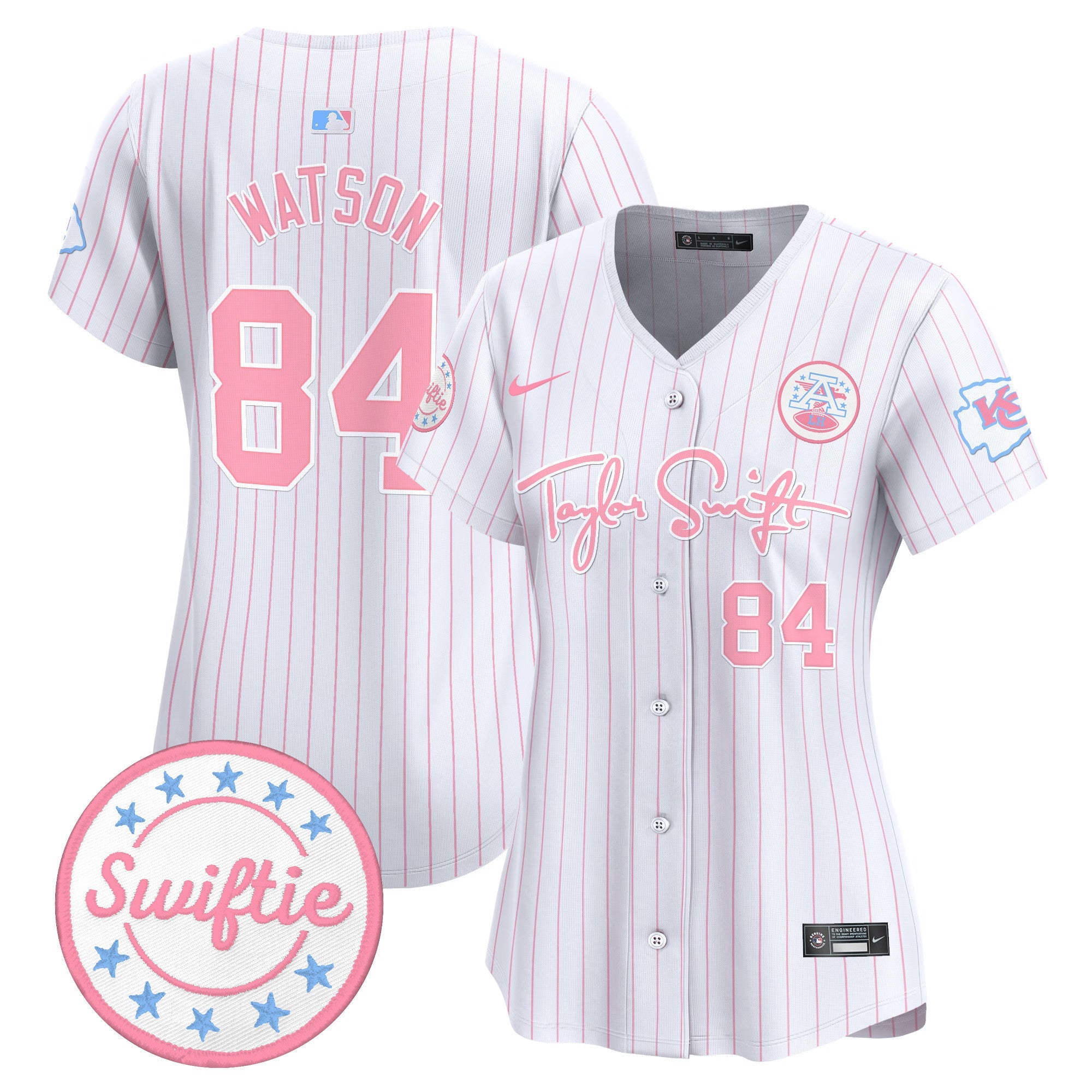 Women's Chiefs Taylor Swift Bubblegum Pink Vapor Premier Limited Jersey - All Stitched