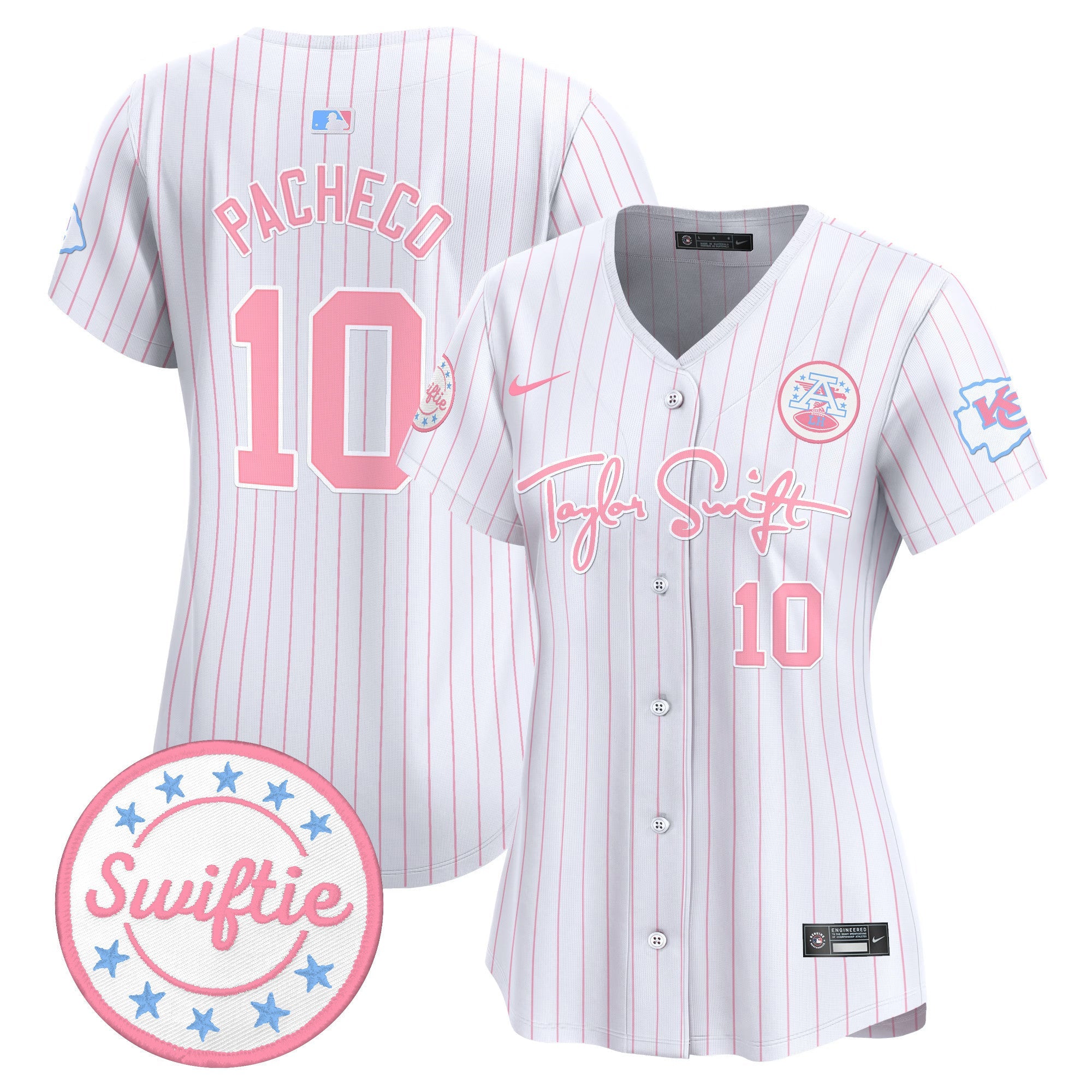Women's Chiefs Taylor Swift Bubblegum Pink Vapor Premier Limited Jersey - All Stitched