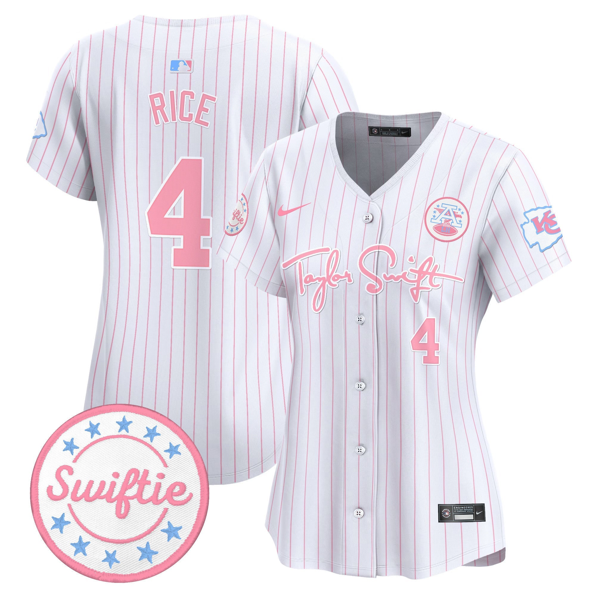 Women's Chiefs Taylor Swift Bubblegum Pink Vapor Premier Limited Jersey - All Stitched