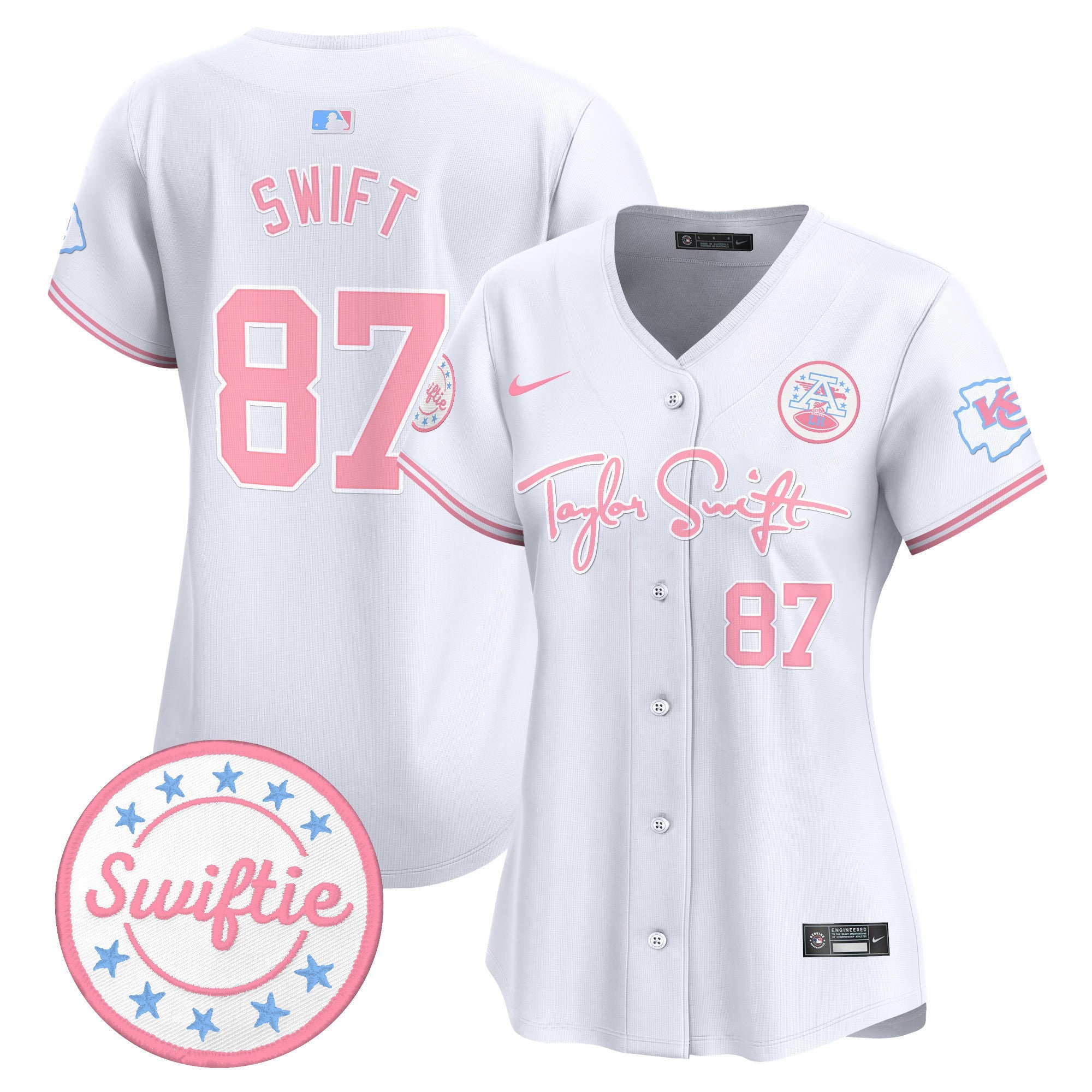 Women's Chiefs Taylor Swift Bubblegum Pink Vapor Premier Limited Jersey - All Stitched
