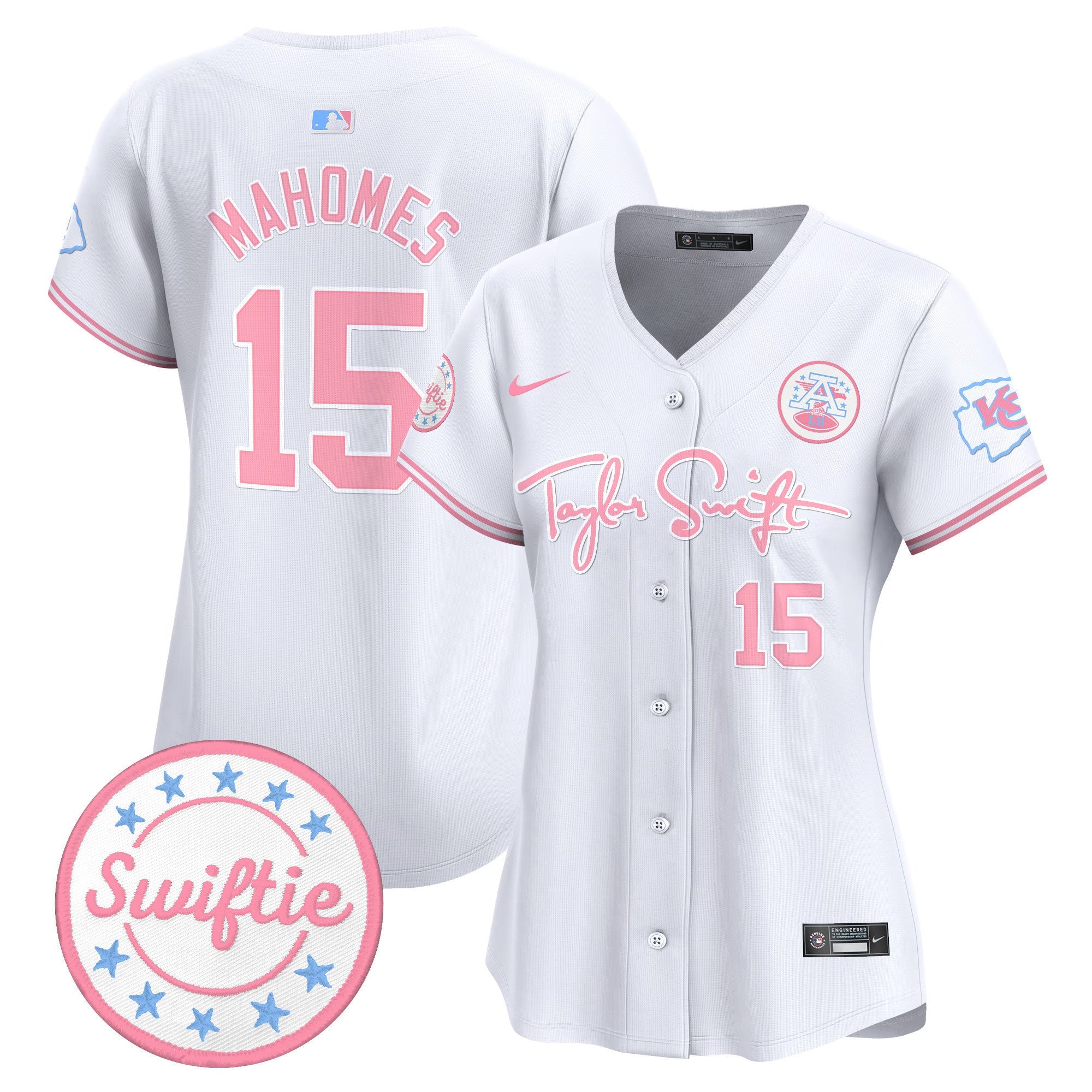 Women's Chiefs Taylor Swift Bubblegum Pink Vapor Premier Limited Jersey - All Stitched
