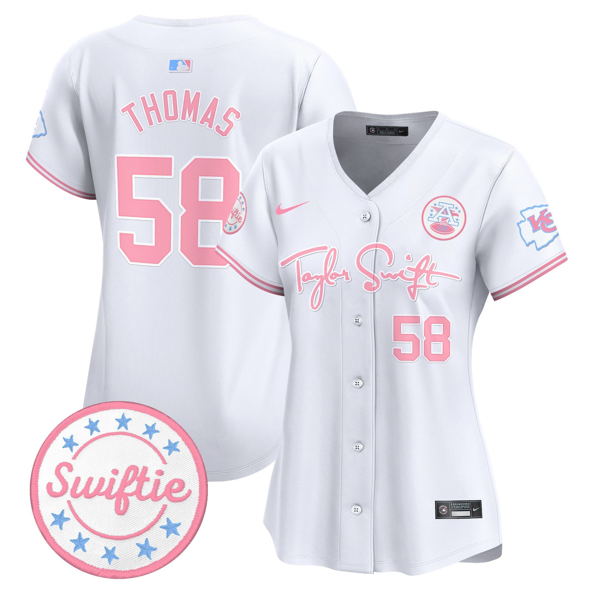 Women's Chiefs Taylor Swift Bubblegum Pink Vapor Premier Limited Jersey - All Stitched
