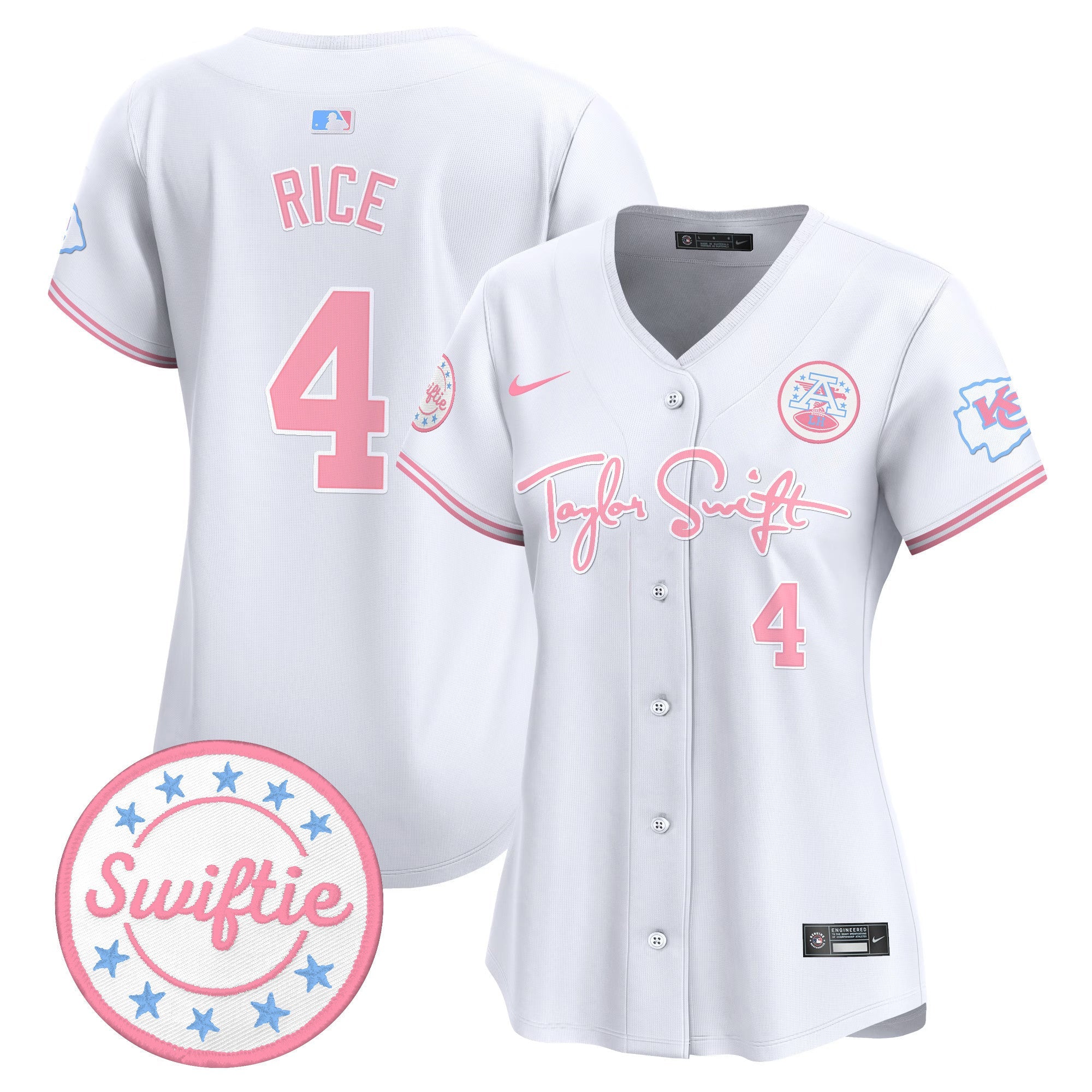 Women's Chiefs Taylor Swift Bubblegum Pink Vapor Premier Limited Jersey - All Stitched