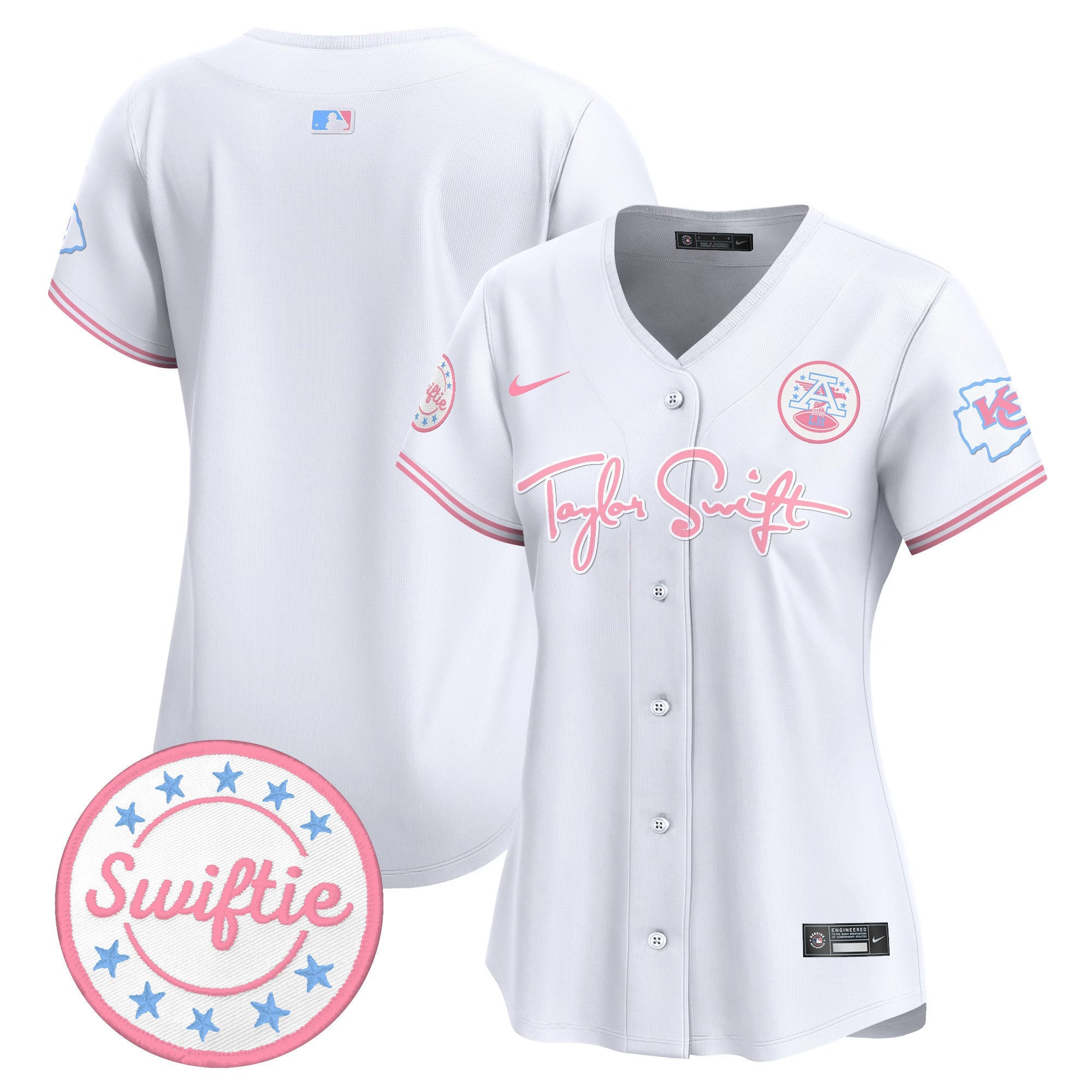 Women's Chiefs Taylor Swift Bubblegum Pink Vapor Premier Limited Jersey - All Stitched