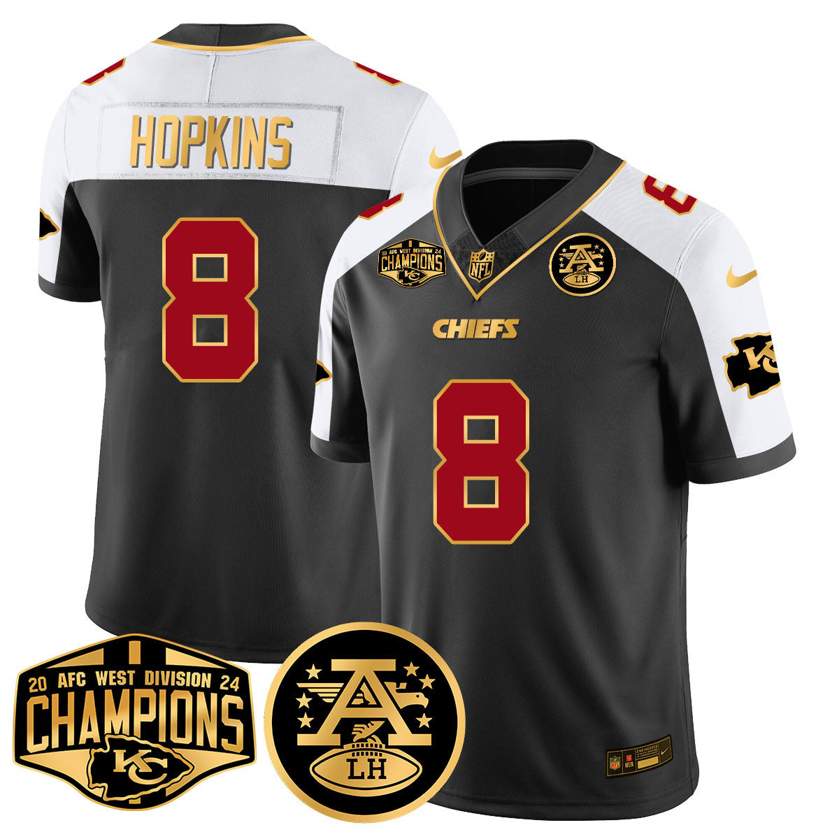 Men's Chiefs 2024 AFC West Champs Jersey - All Stitched