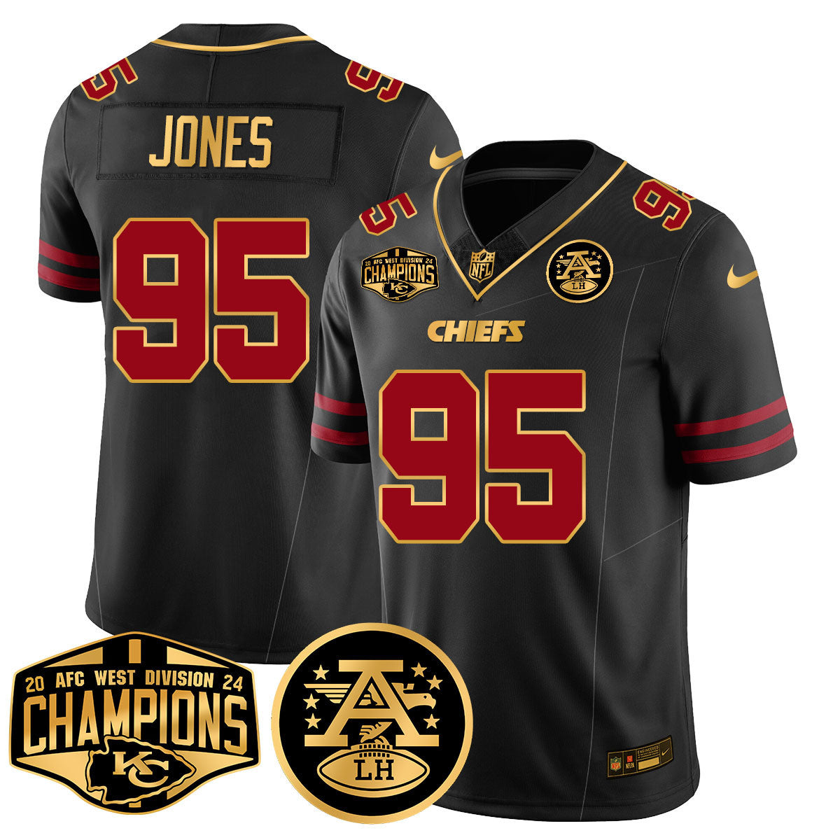 Men's Chiefs 2024 AFC West Champs Jersey - All Stitched