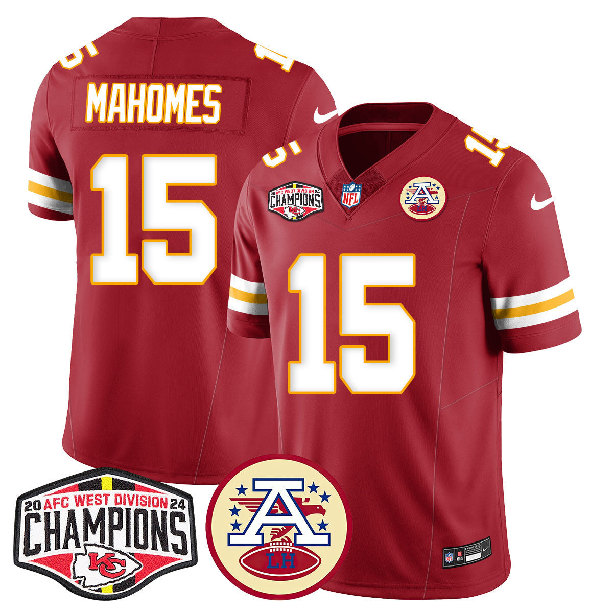 Men's Chiefs 2024 AFC West Champs Jersey - All Stitched