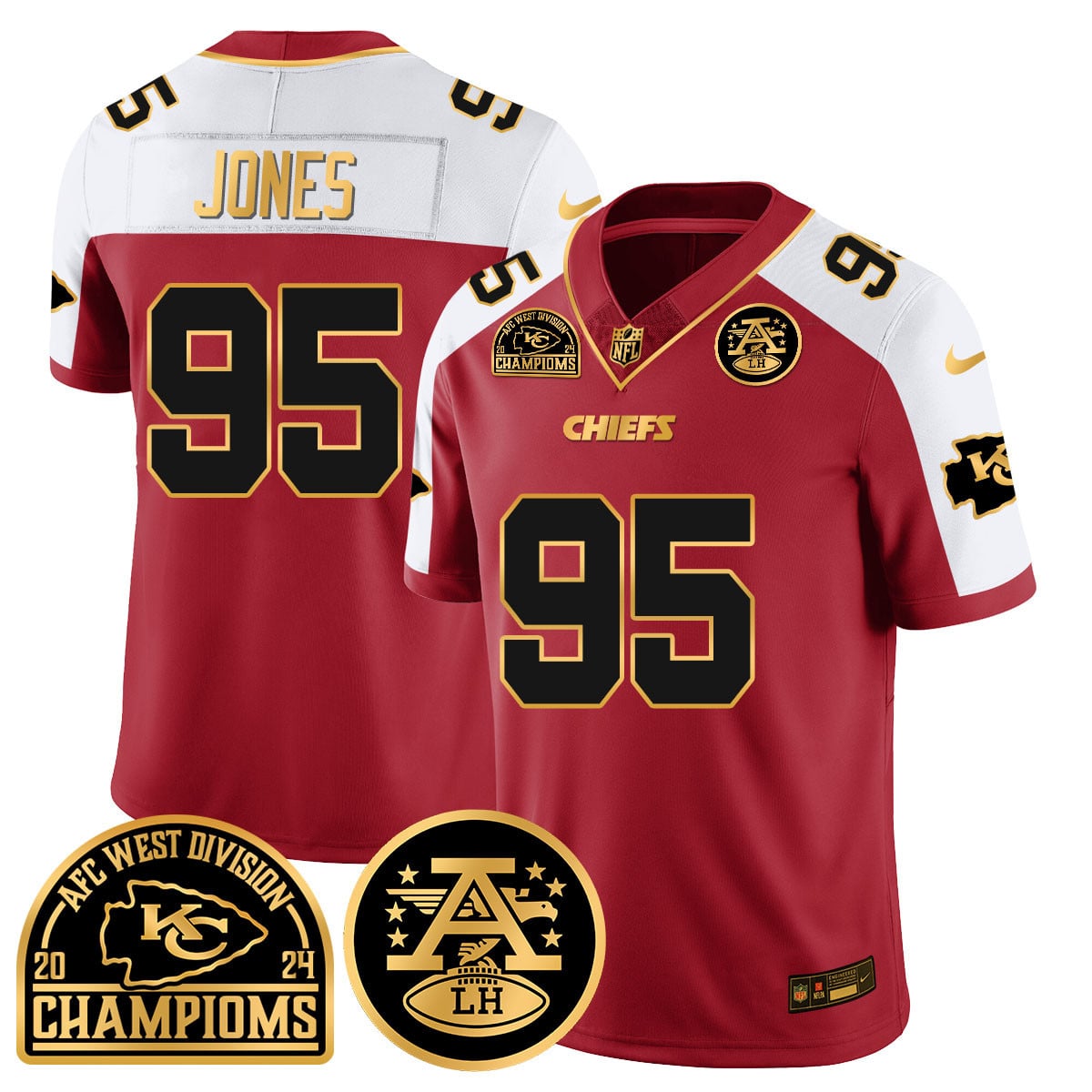 Men's Chiefs 2024 AFC West Champs Jersey - All Stitched